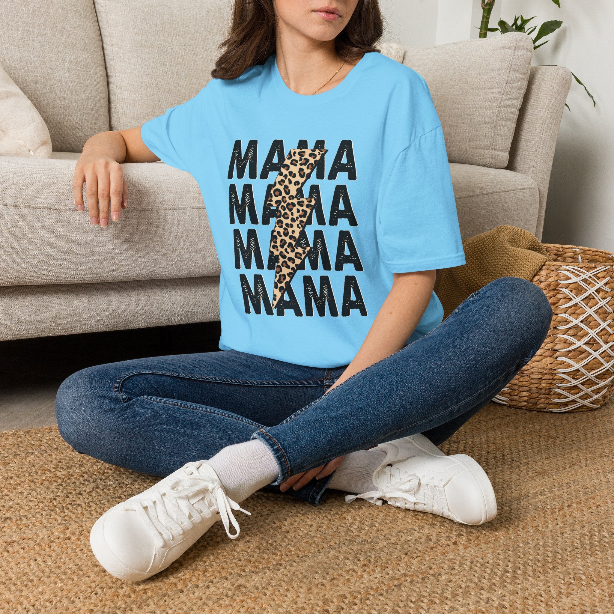 Mama Leopard Lightning Graphic Tee