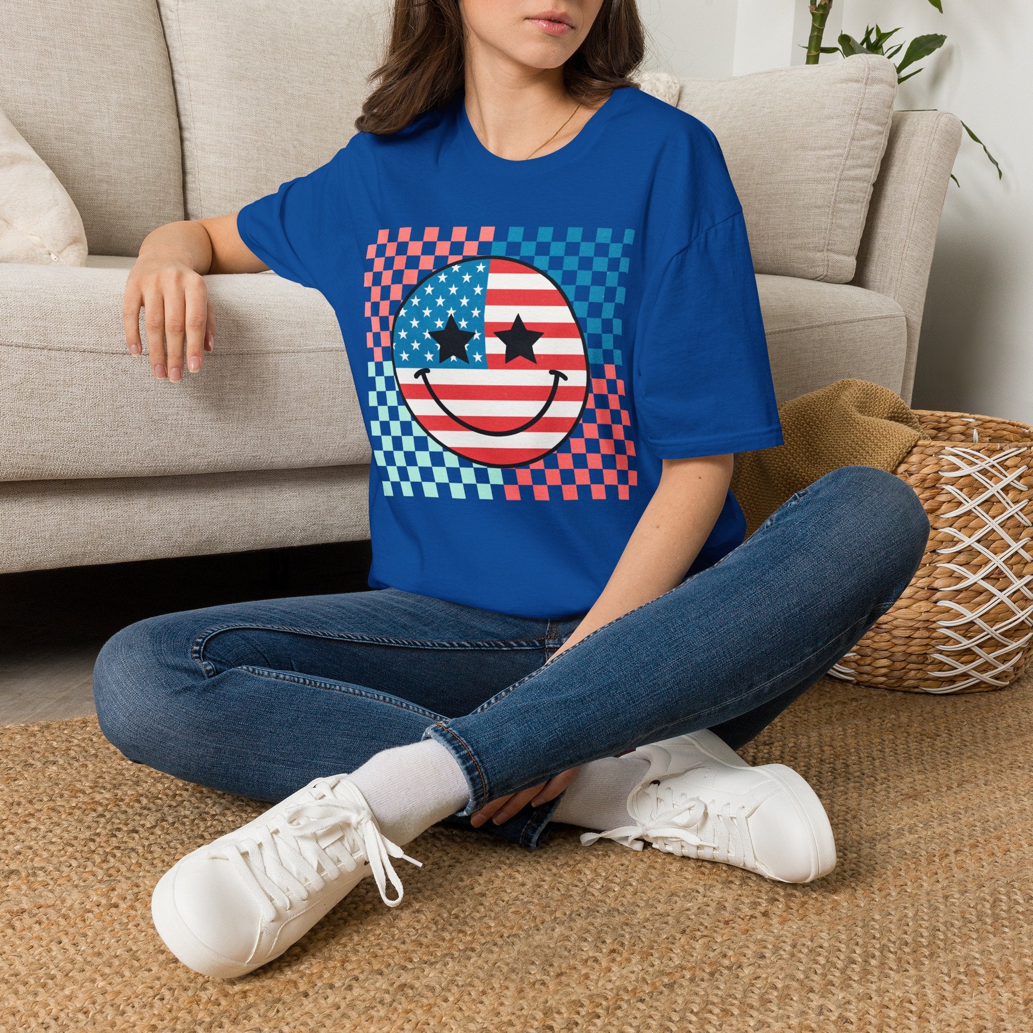 American Flag Smiley Tee
