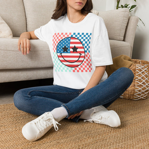 American Flag Smiley Tee