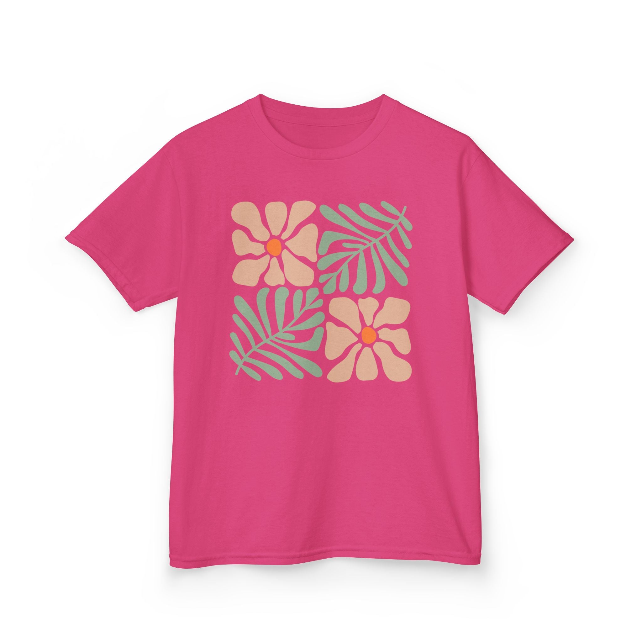 Retro Tropical Flower & Palm Print Kids Tee