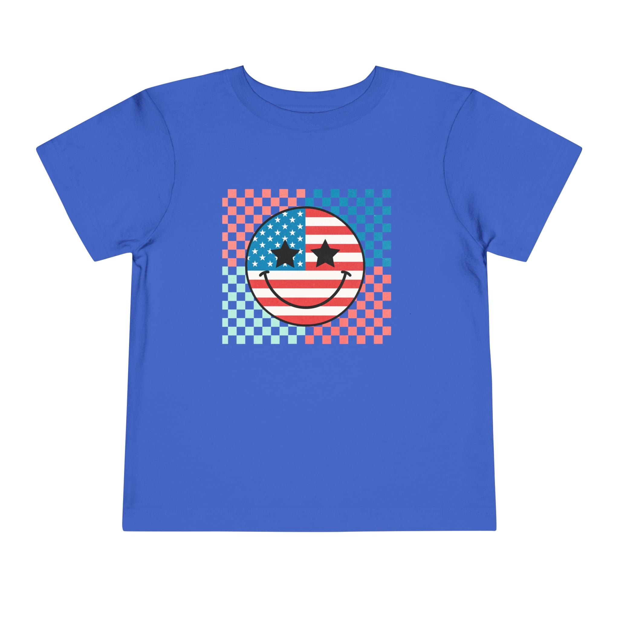 Toddler Tee — Retro American Flag Smiley Face