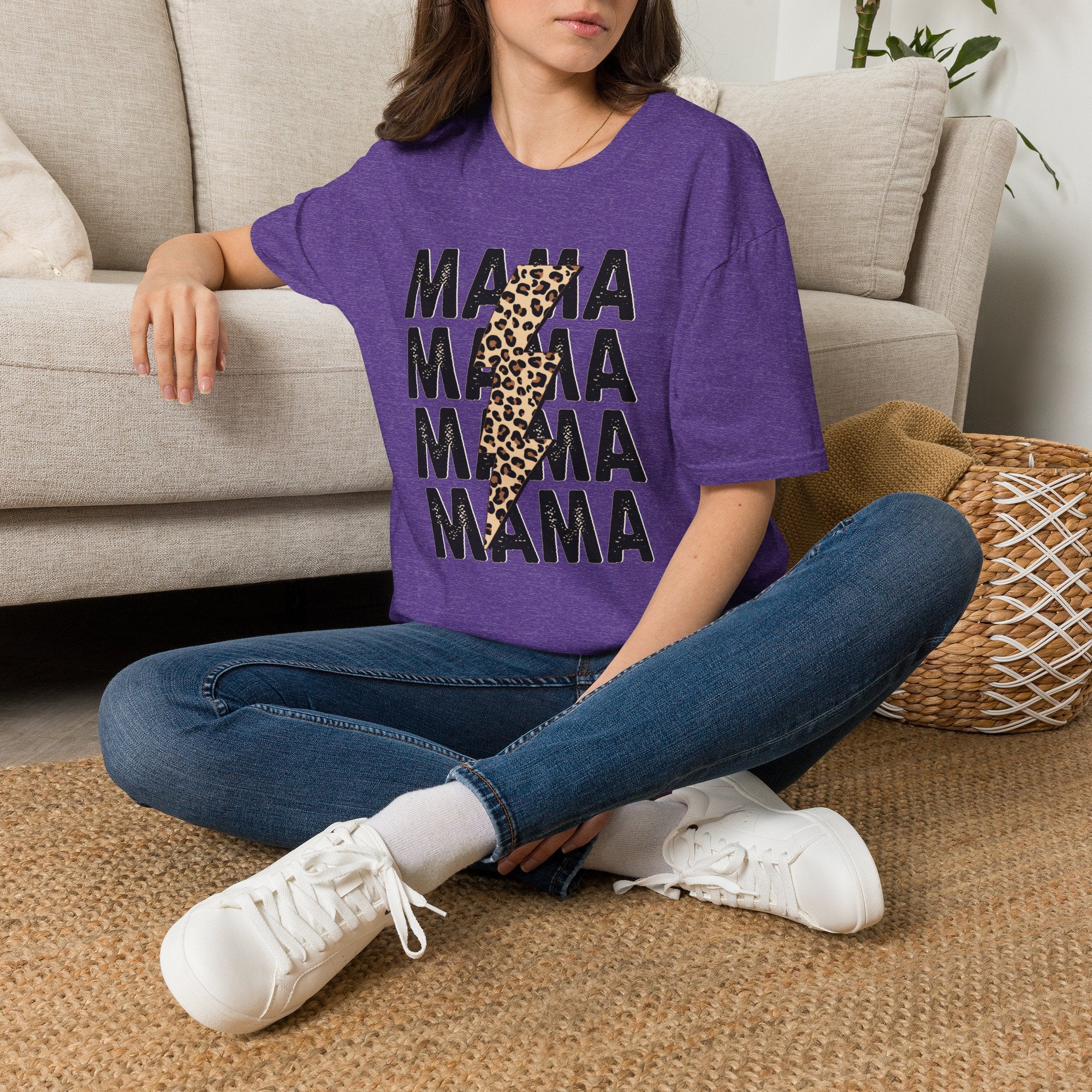 Mama Leopard Lightning Graphic Tee