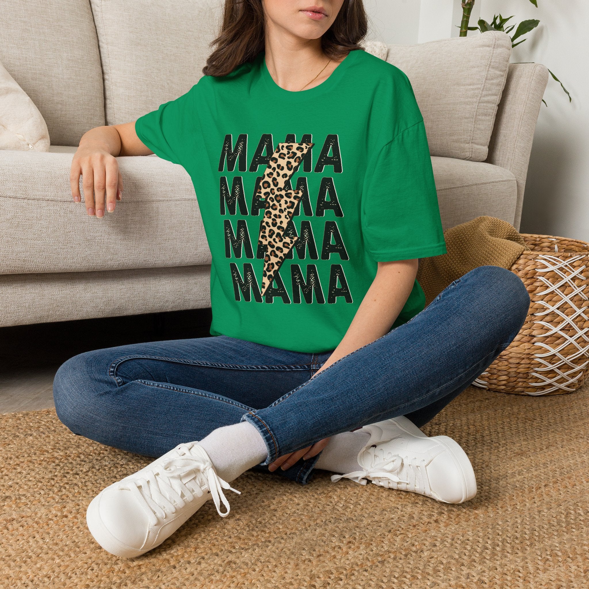 Mama Leopard Lightning Graphic Tee