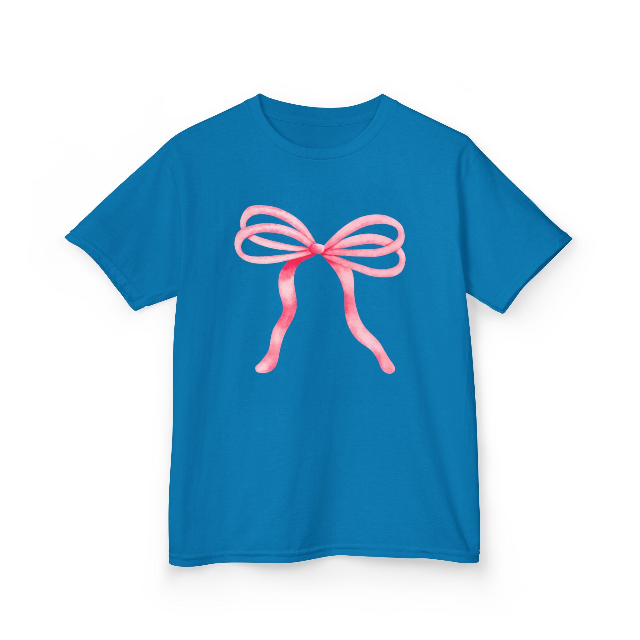 Pink Ribbon Bow Graphic Kids Tee