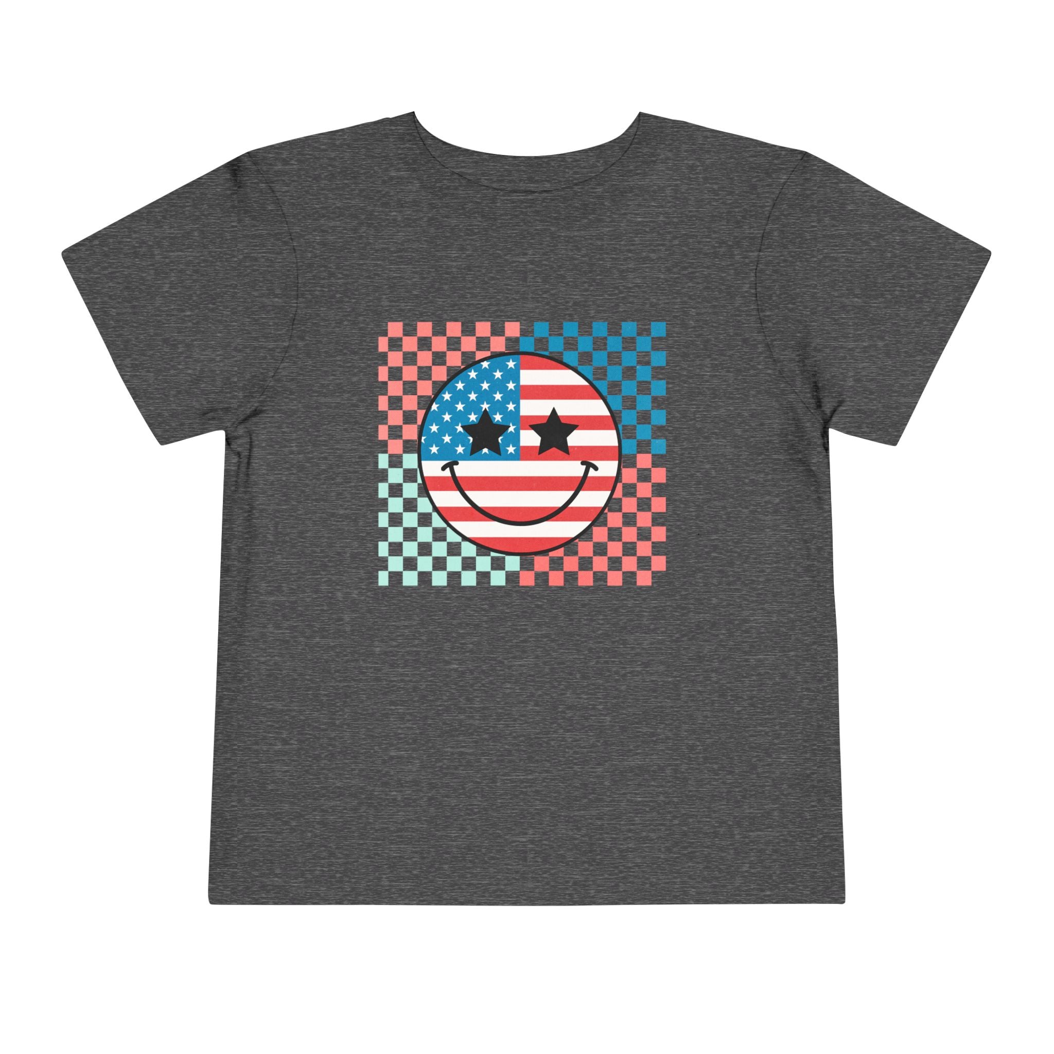 Toddler Tee — Retro American Flag Smiley Face
