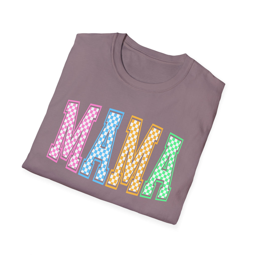 Mama Pastel Checkerboard Graphic T-Shirt