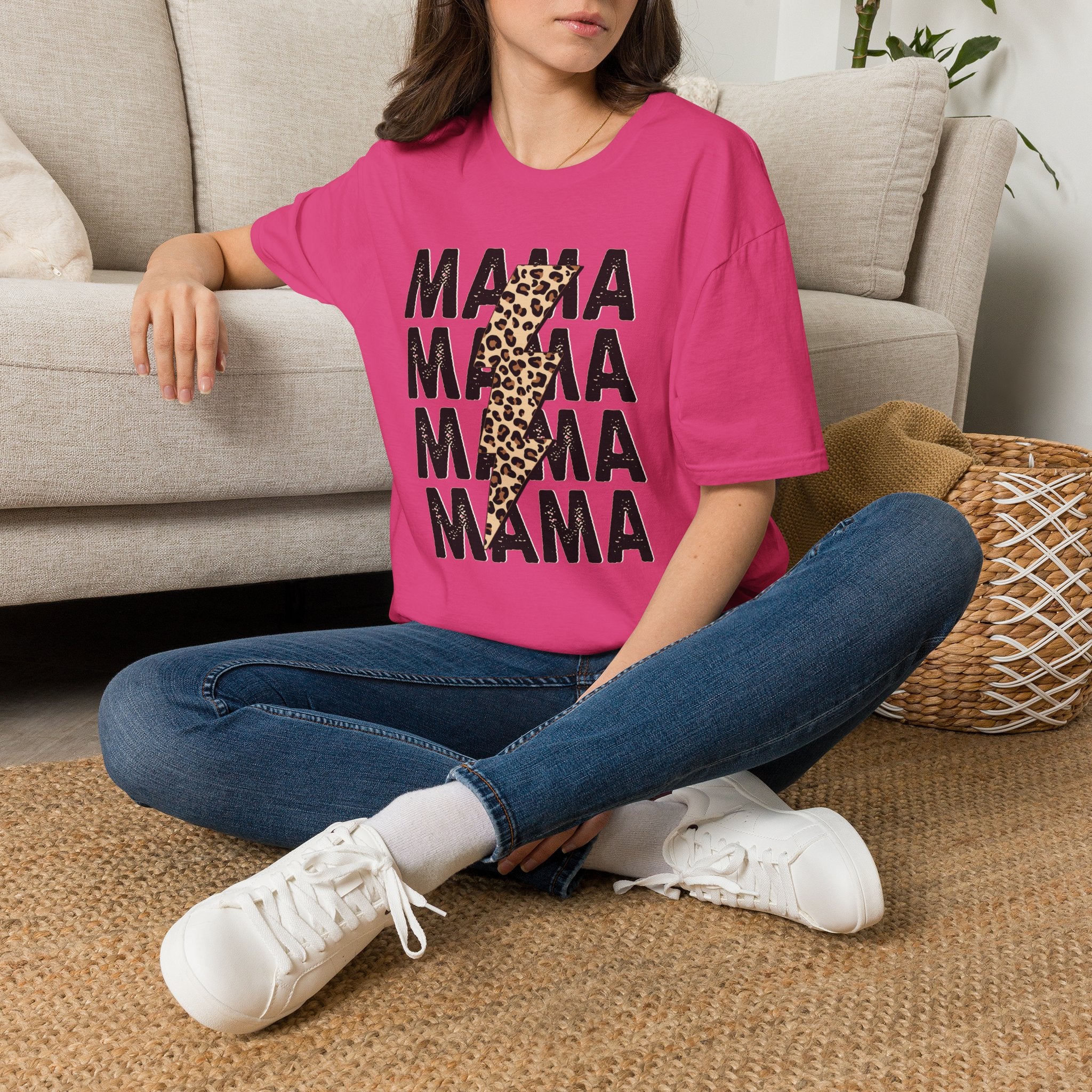 Mama Leopard Lightning Graphic Tee