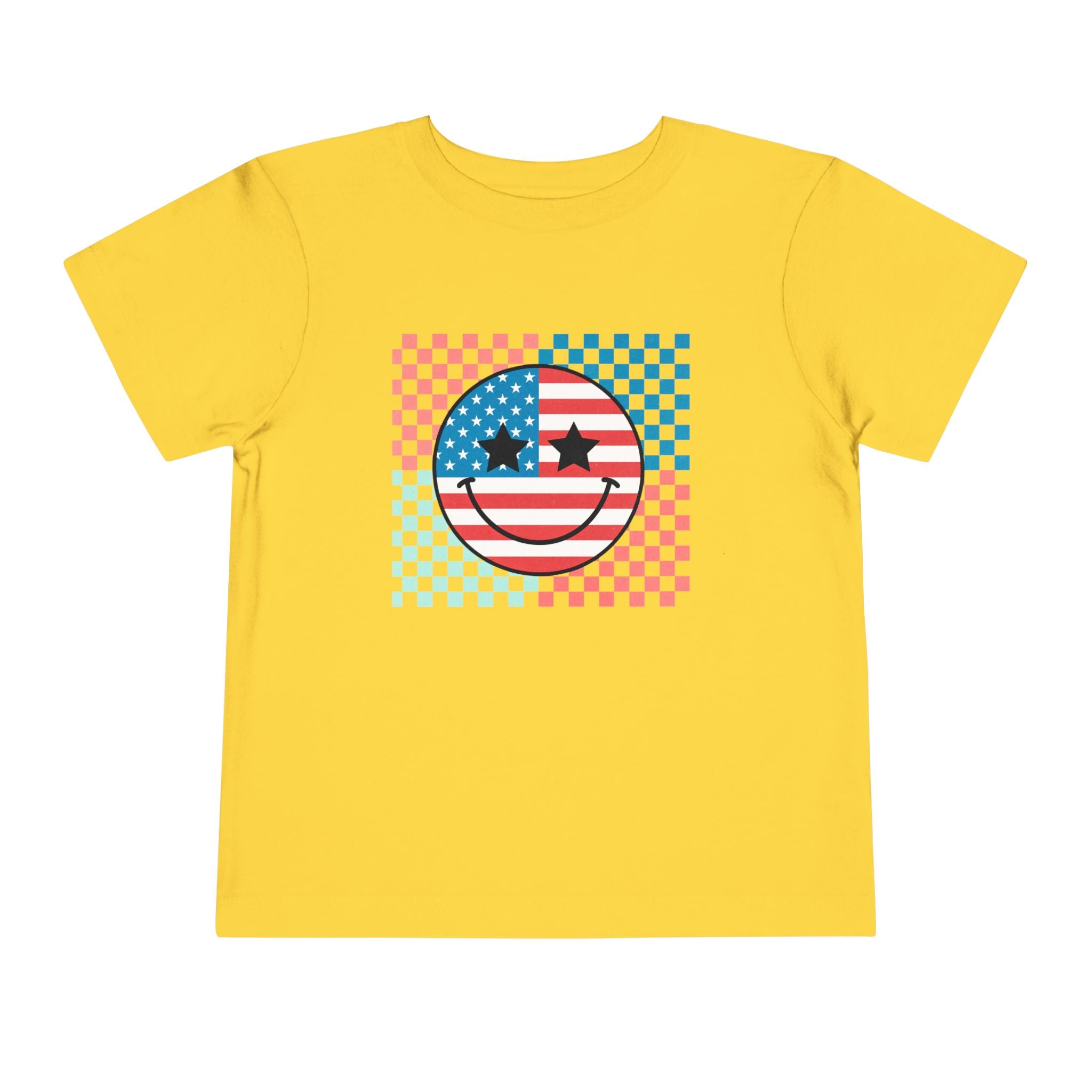 Toddler Tee — Retro American Flag Smiley Face