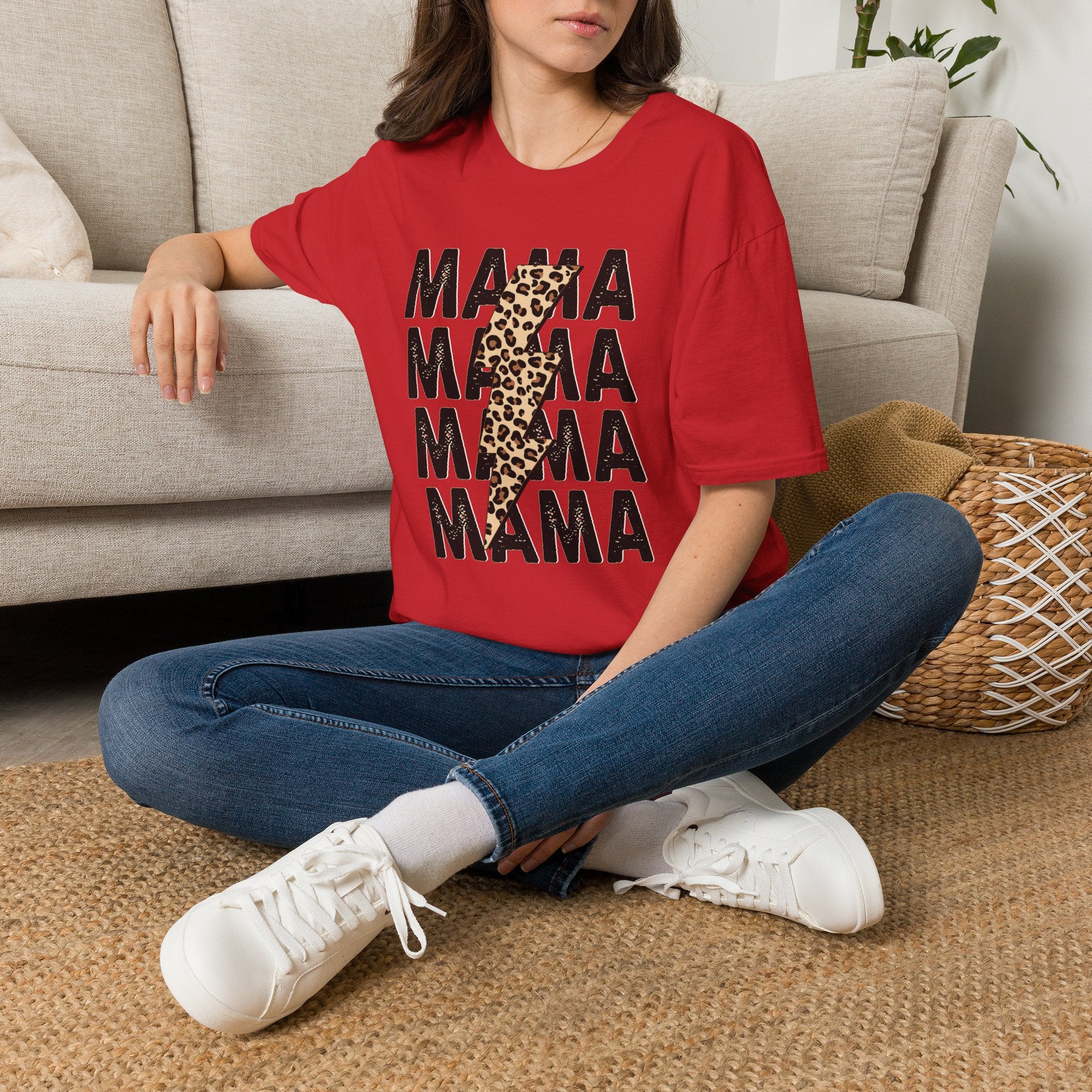 Mama Leopard Lightning Graphic Tee