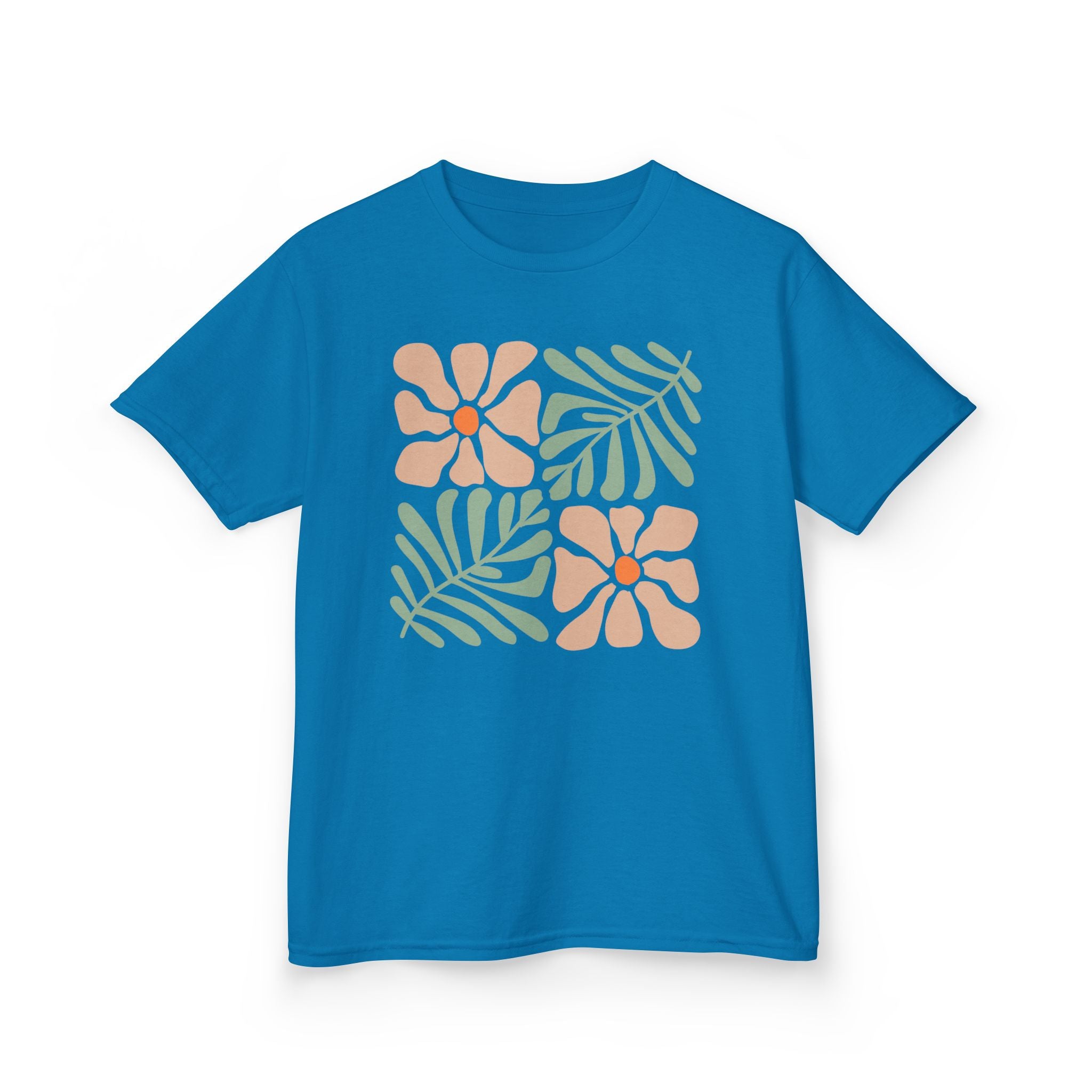 Retro Tropical Flower & Palm Print Kids Tee