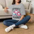 Spooky Summer Ghost Donut T-Shirt — Cute Halloween Beach Vibes