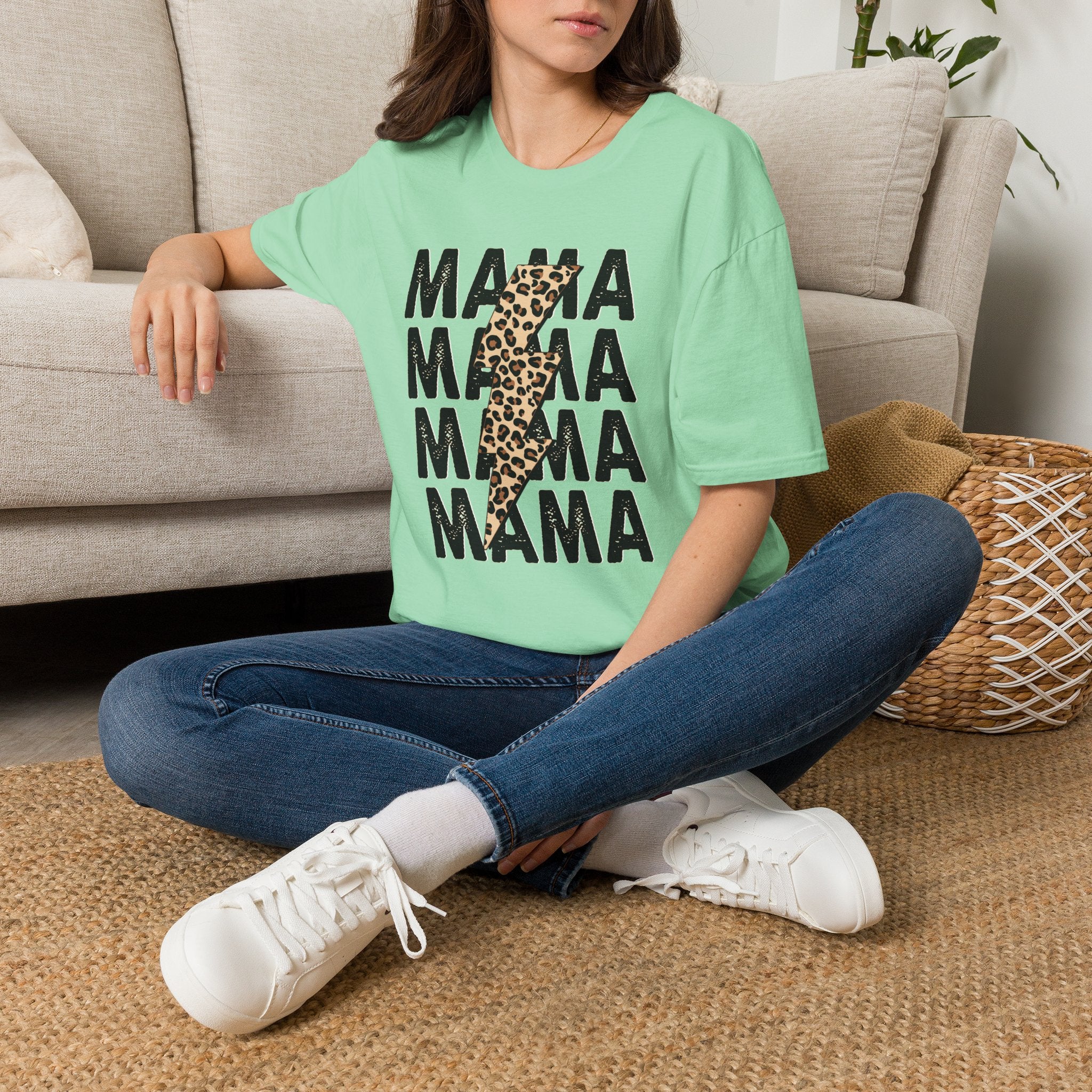 Mama Leopard Lightning Graphic Tee