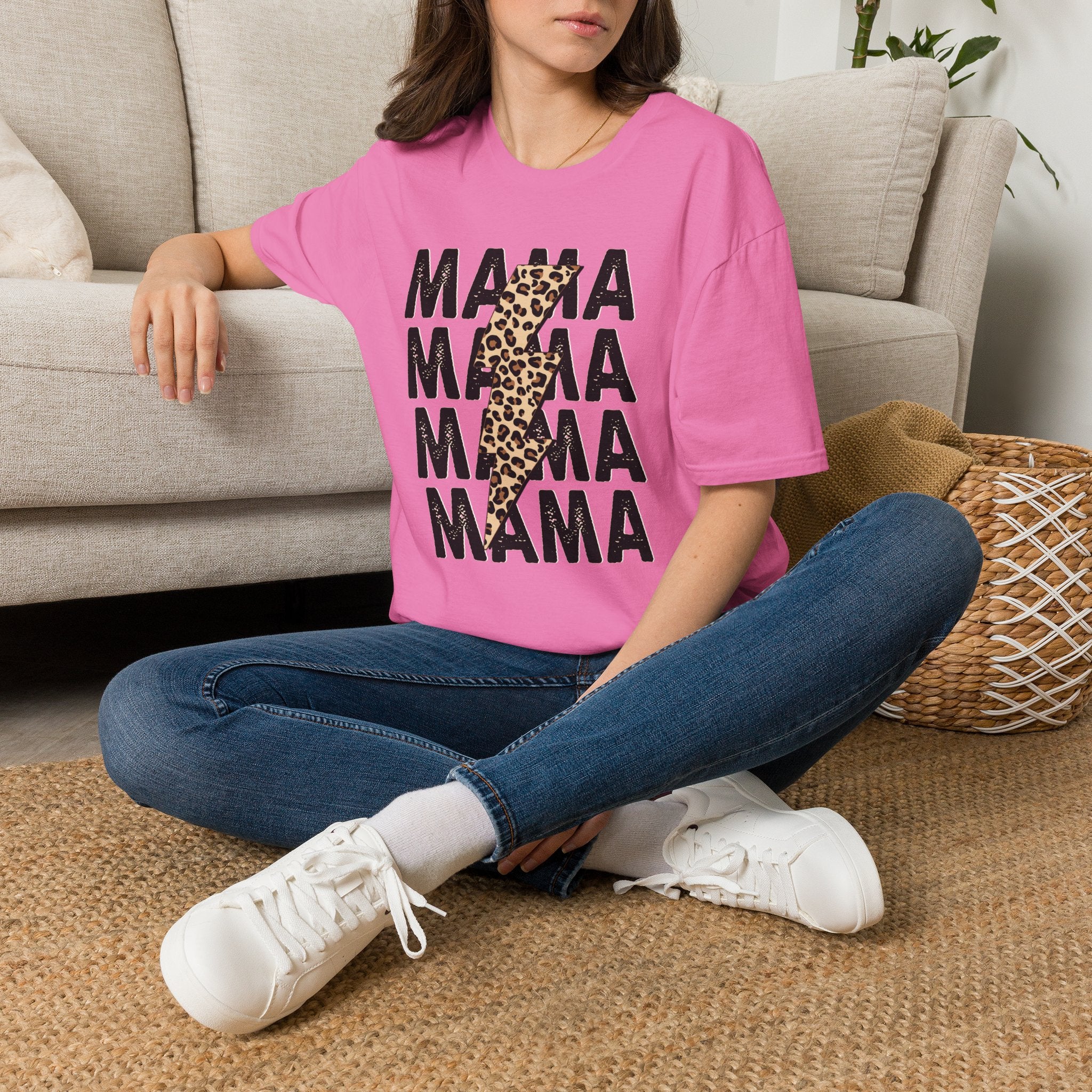 Mama Leopard Lightning Graphic Tee