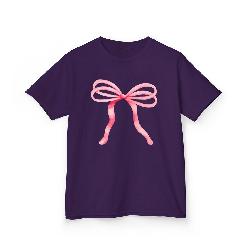 Pink Ribbon Bow Graphic Kids Tee
