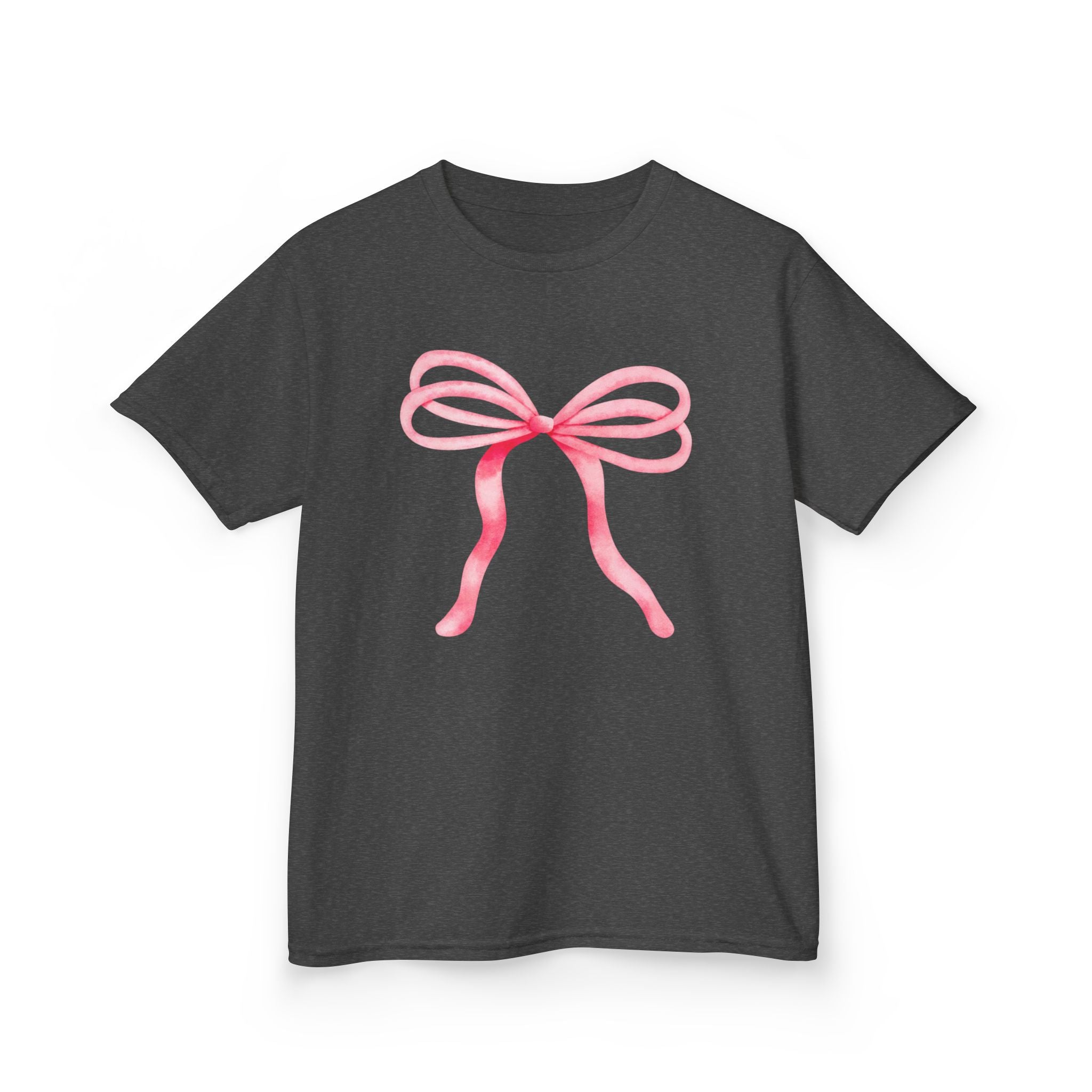 Pink Ribbon Bow Graphic Kids Tee