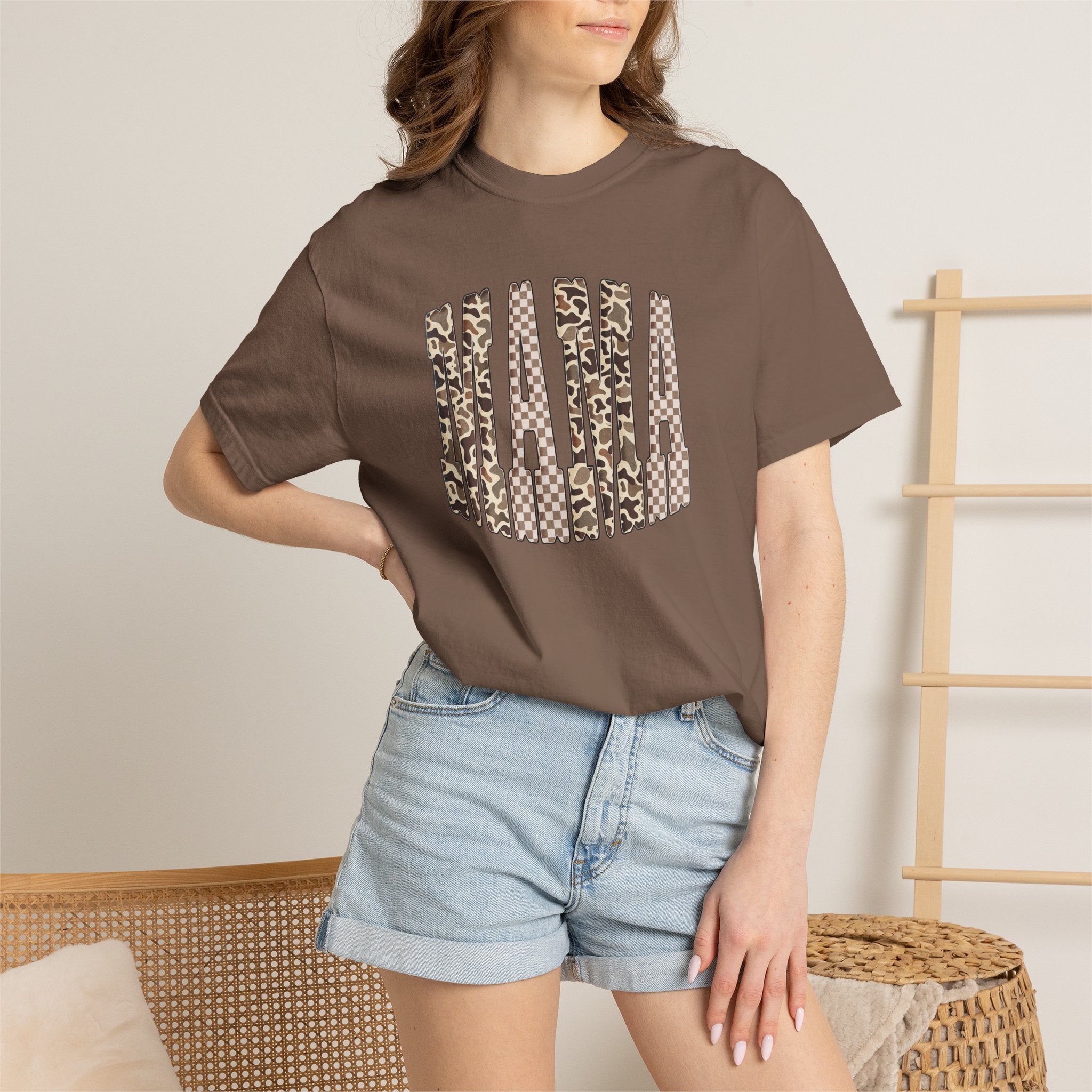 Camo & Checkered Graphic T-Shirt