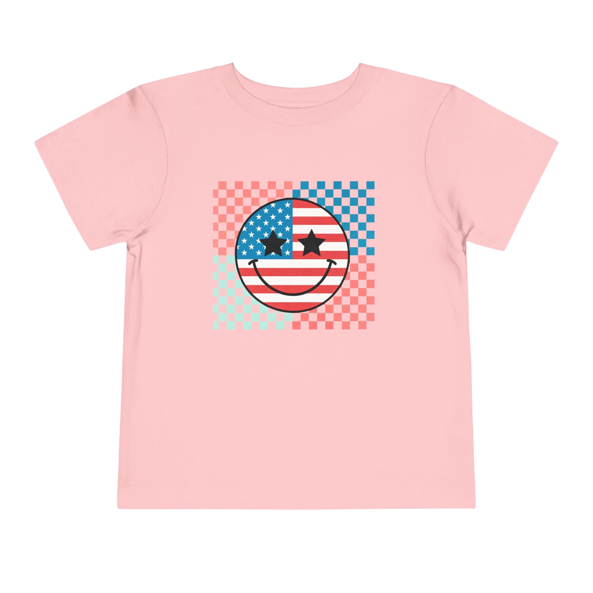 Toddler Tee — Retro American Flag Smiley Face