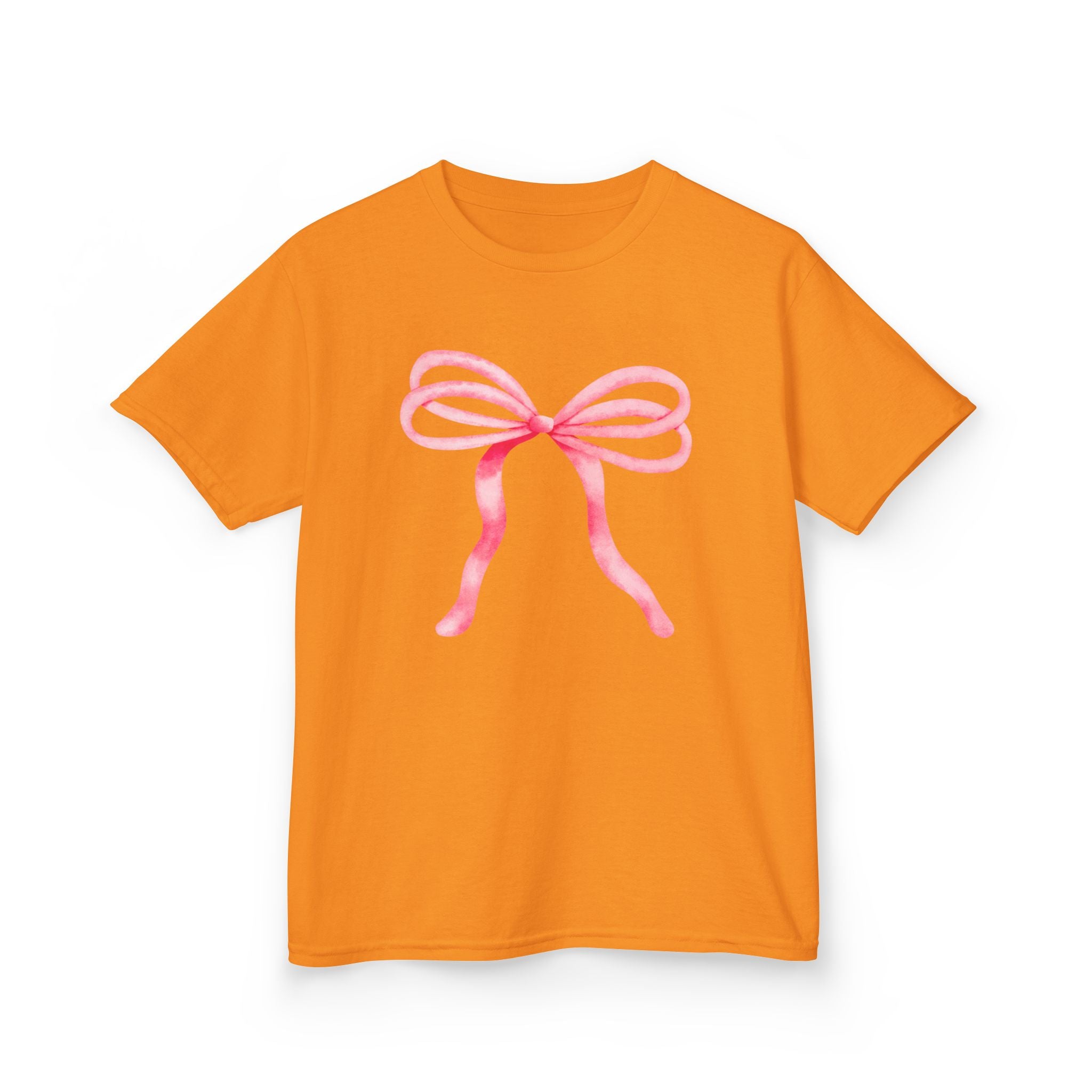 Pink Ribbon Bow Graphic Kids Tee