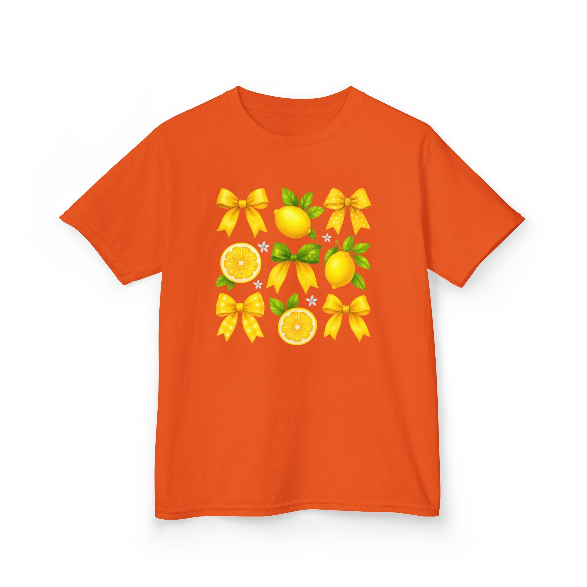Bright Citrus Orange Pattern Kids Tee