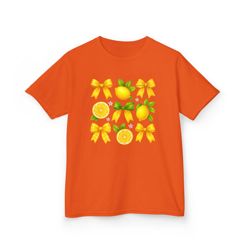 Bright Citrus Orange Pattern Kids Tee