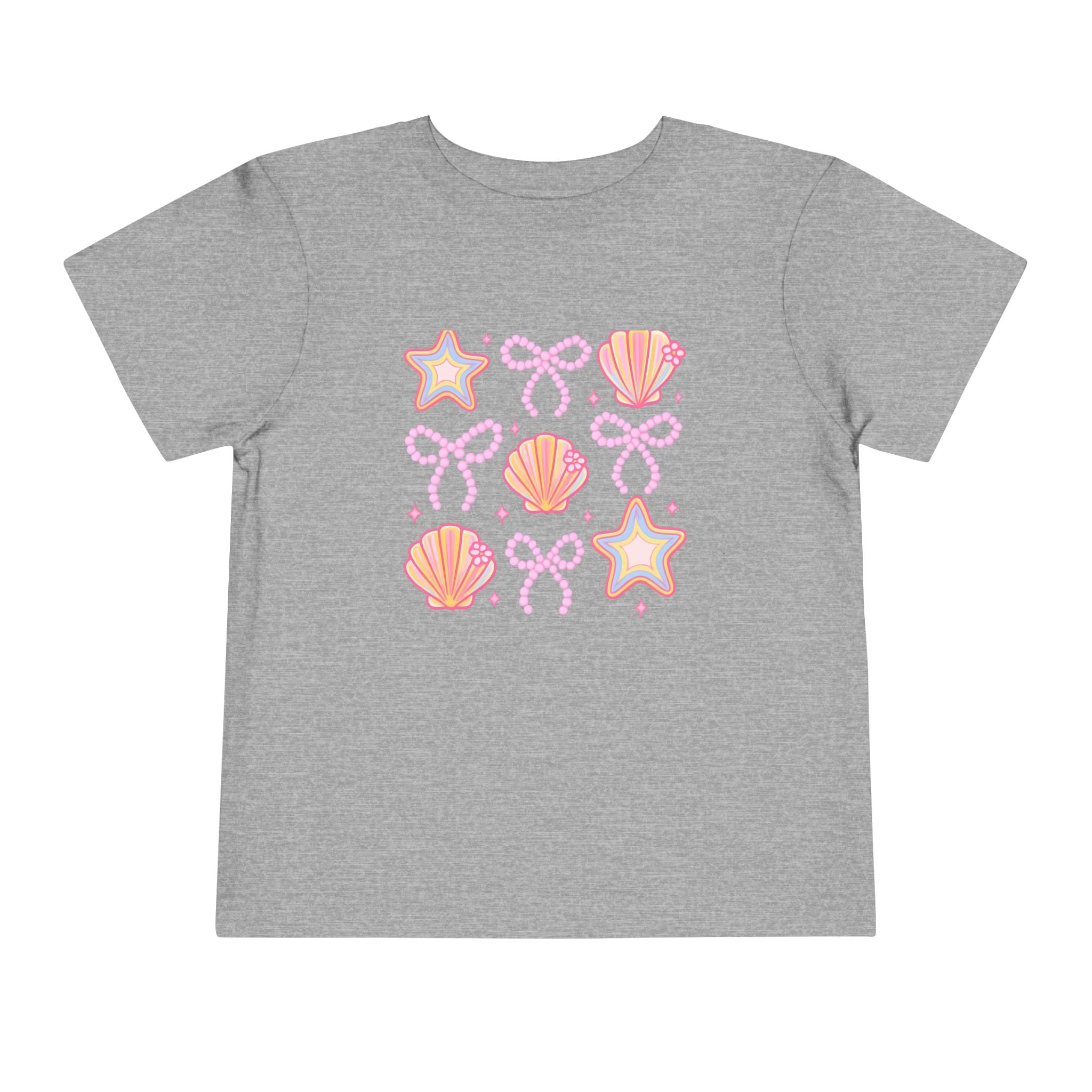 Toddler- Pink Seashell & Starfish Pattern Tee