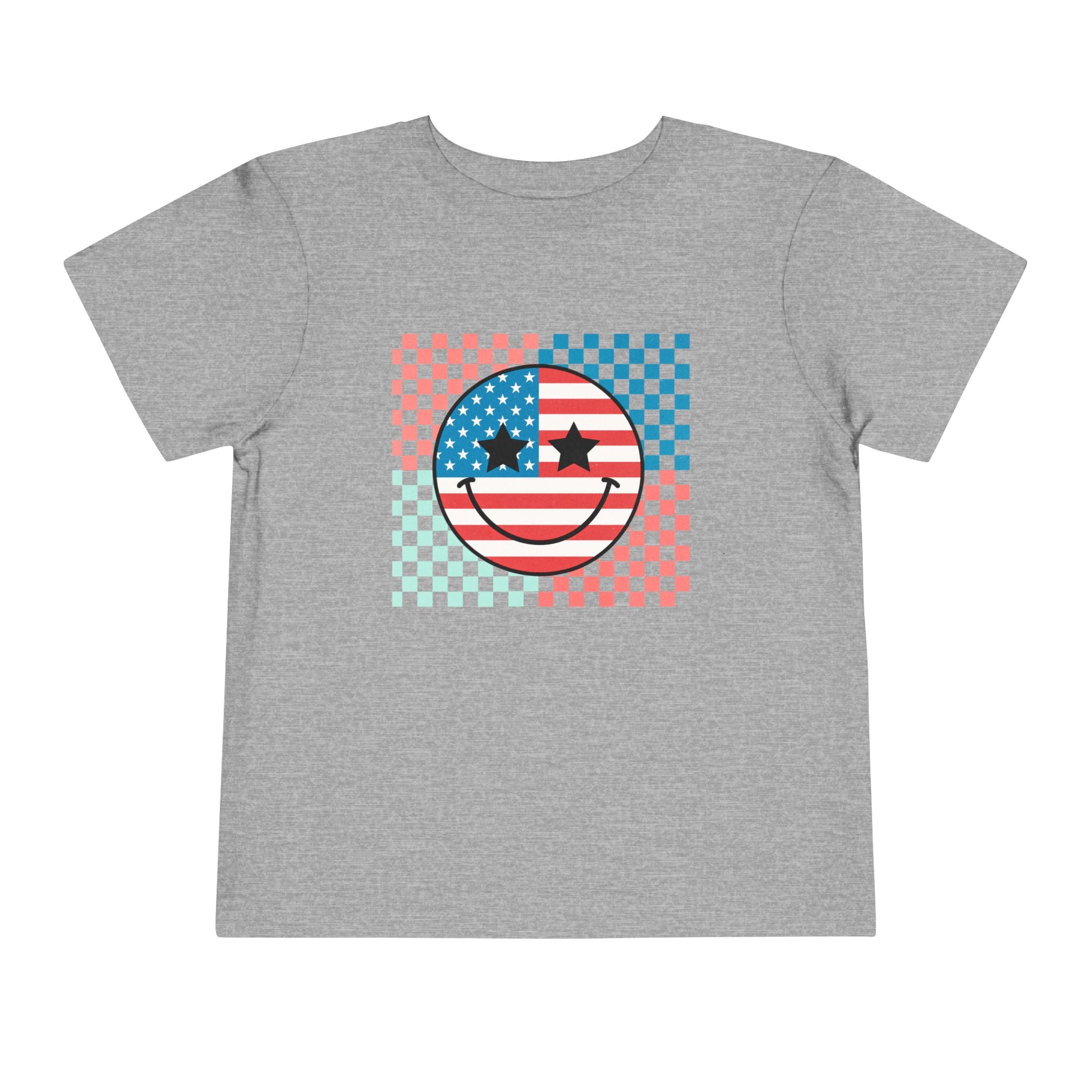 Toddler Tee — Retro American Flag Smiley Face