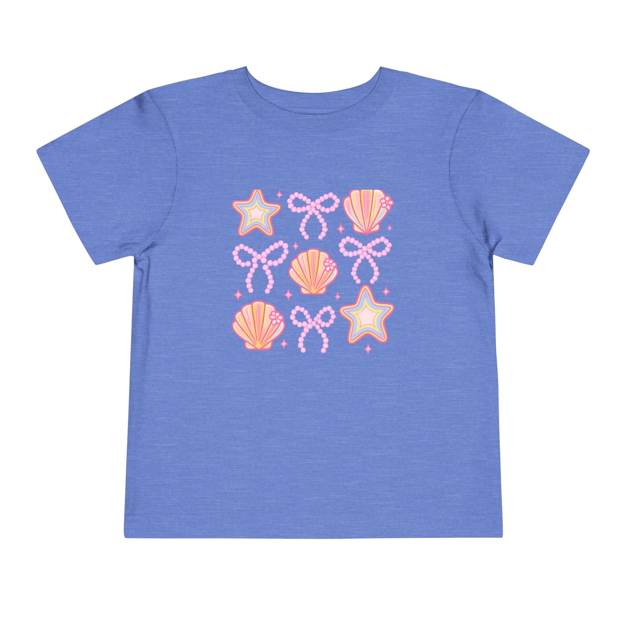 Toddler- Pink Seashell & Starfish Pattern Tee