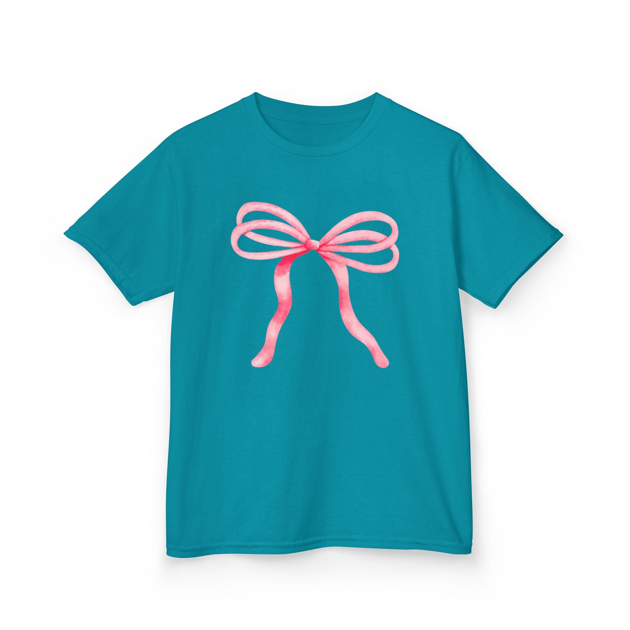 Pink Ribbon Bow Graphic Kids Tee