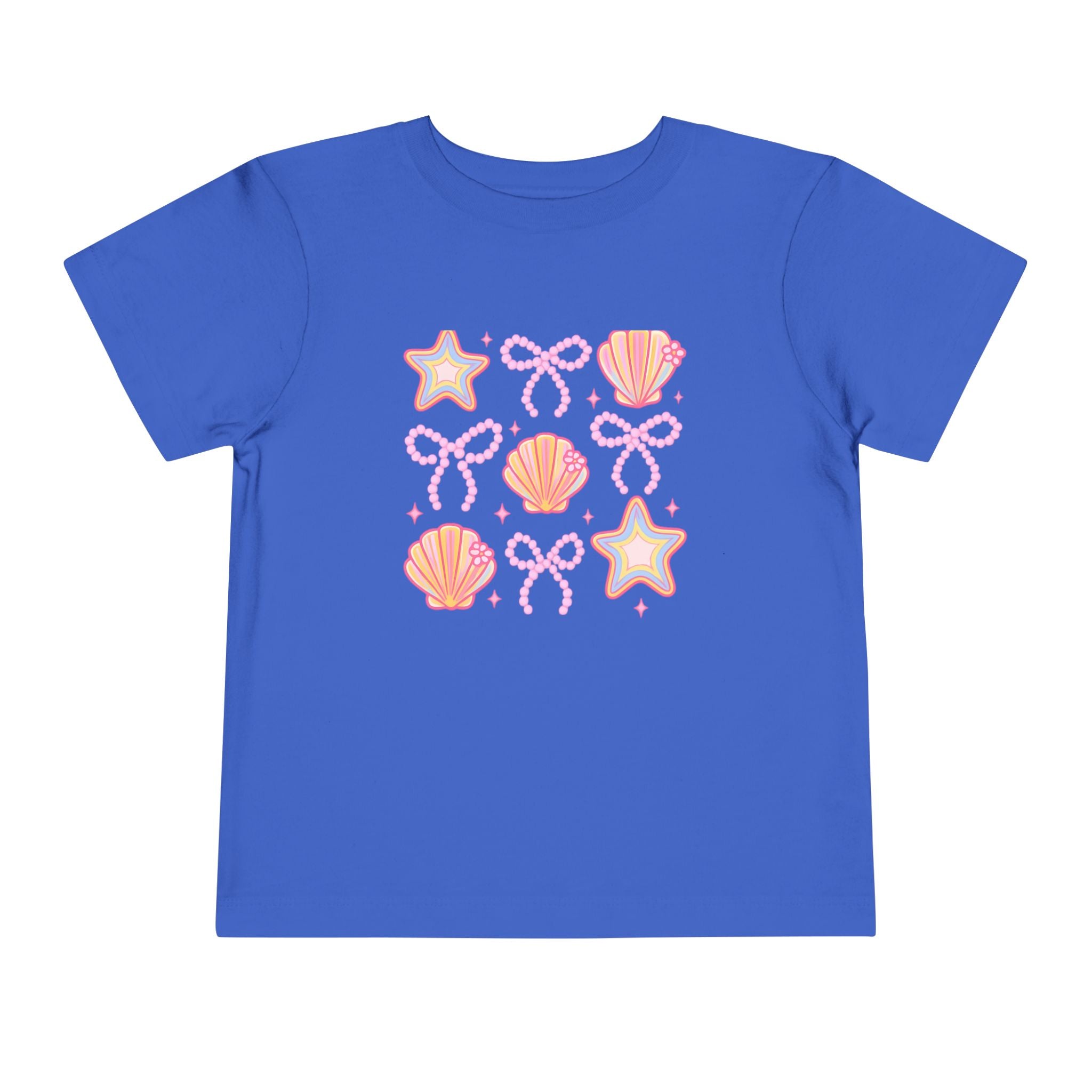 Toddler- Pink Seashell & Starfish Pattern Tee