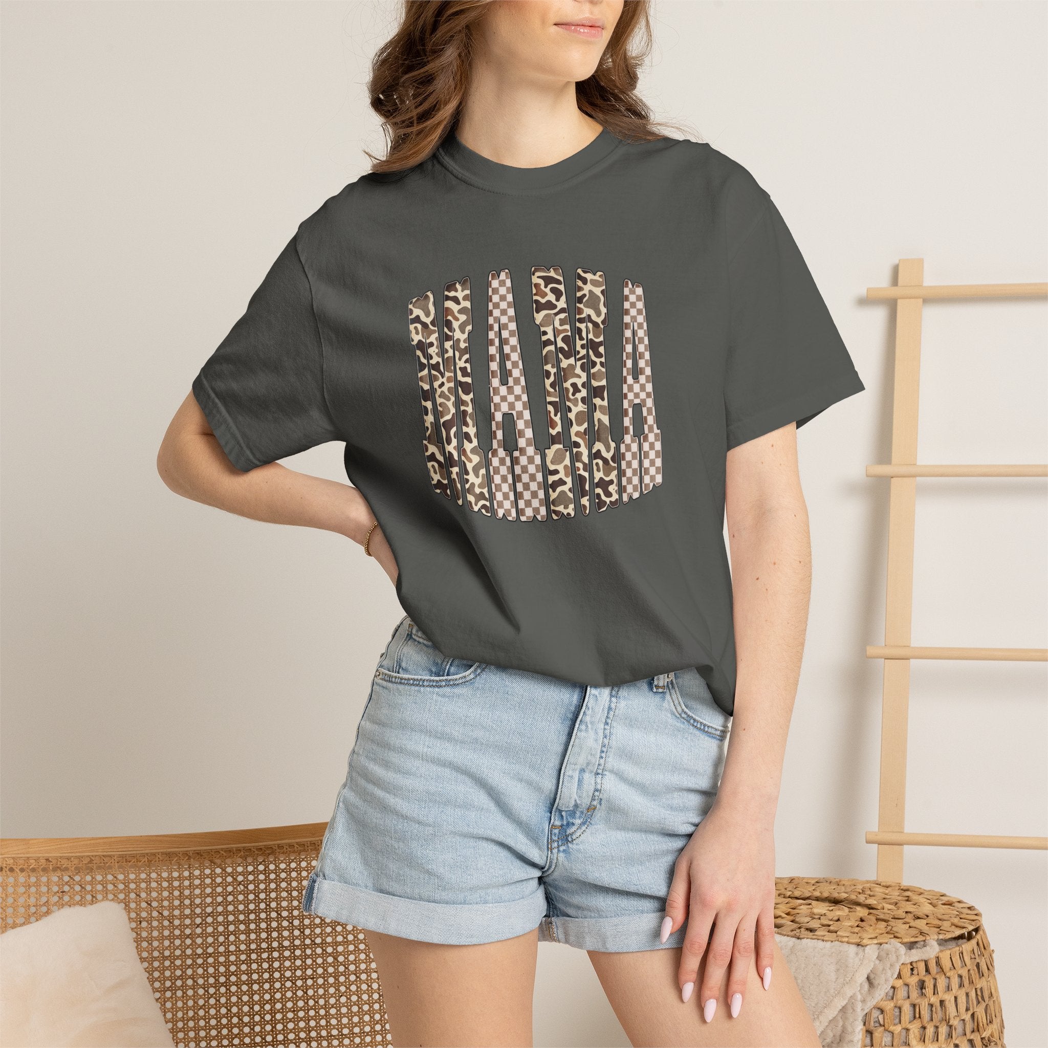 Camo & Checkered Graphic T-Shirt