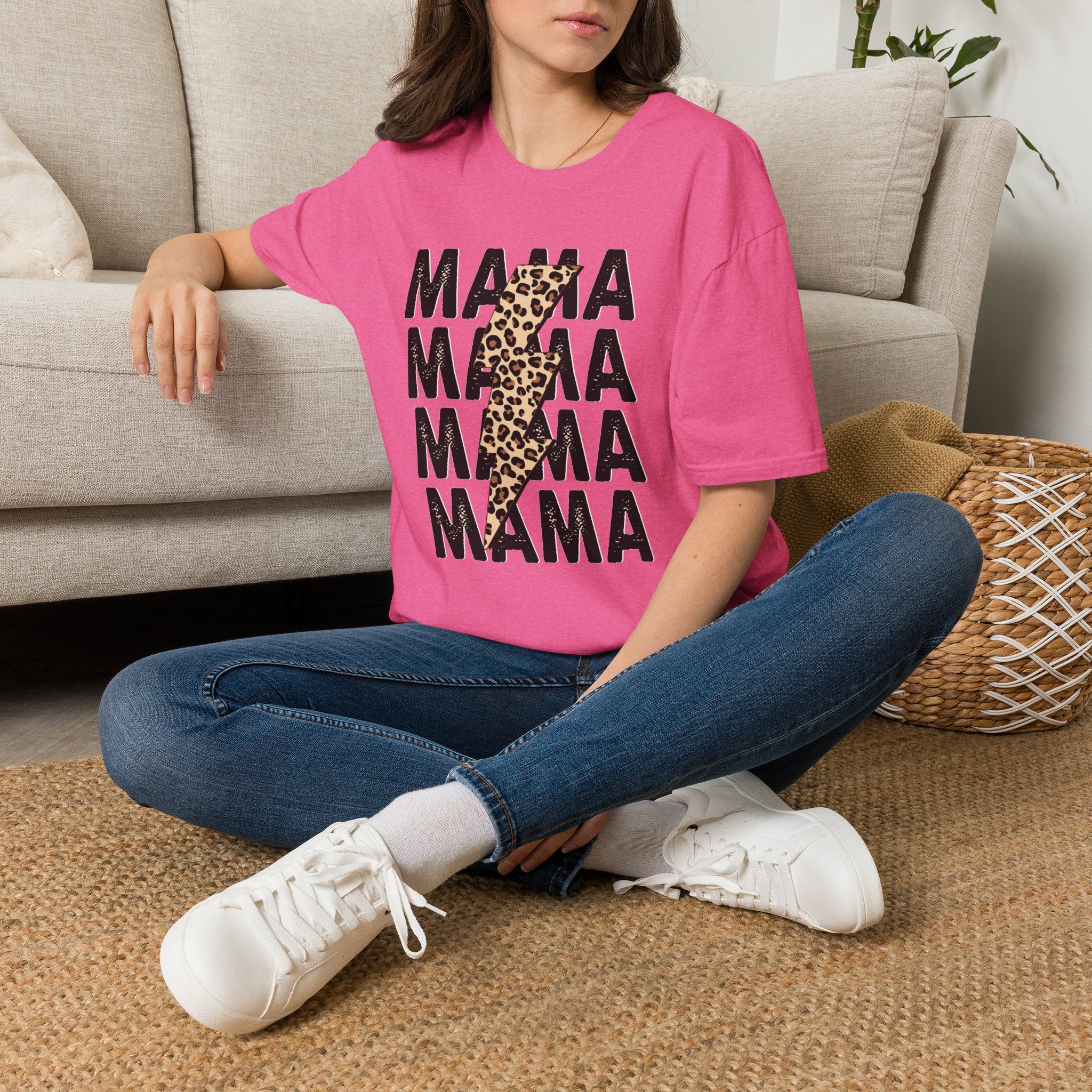 Mama Leopard Lightning Graphic Tee