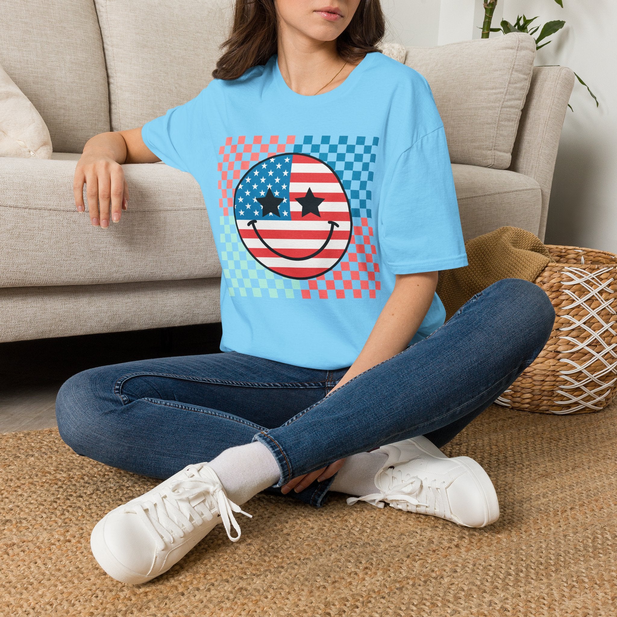 American Flag Smiley Tee