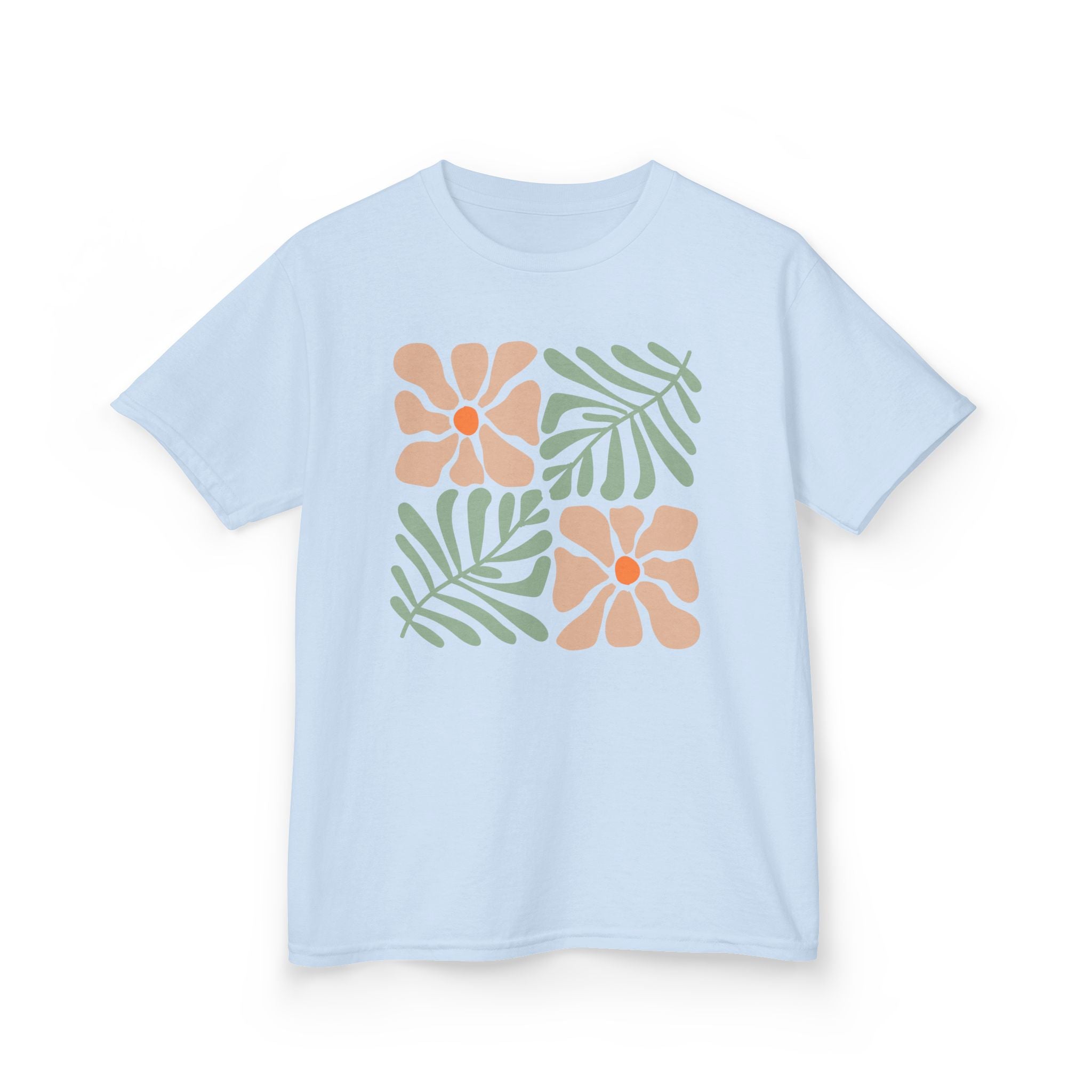 Retro Tropical Flower & Palm Print Kids Tee