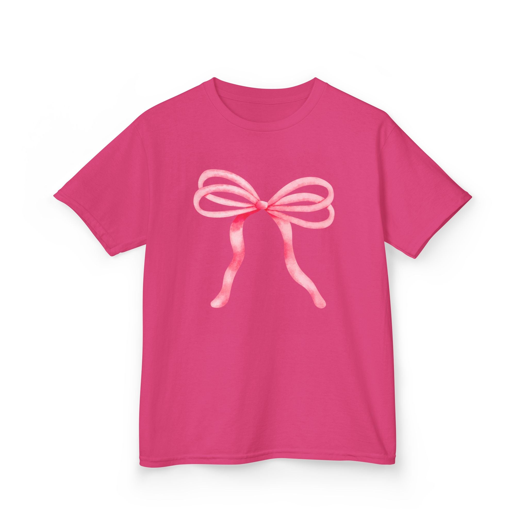 Pink Ribbon Bow Graphic Kids Tee