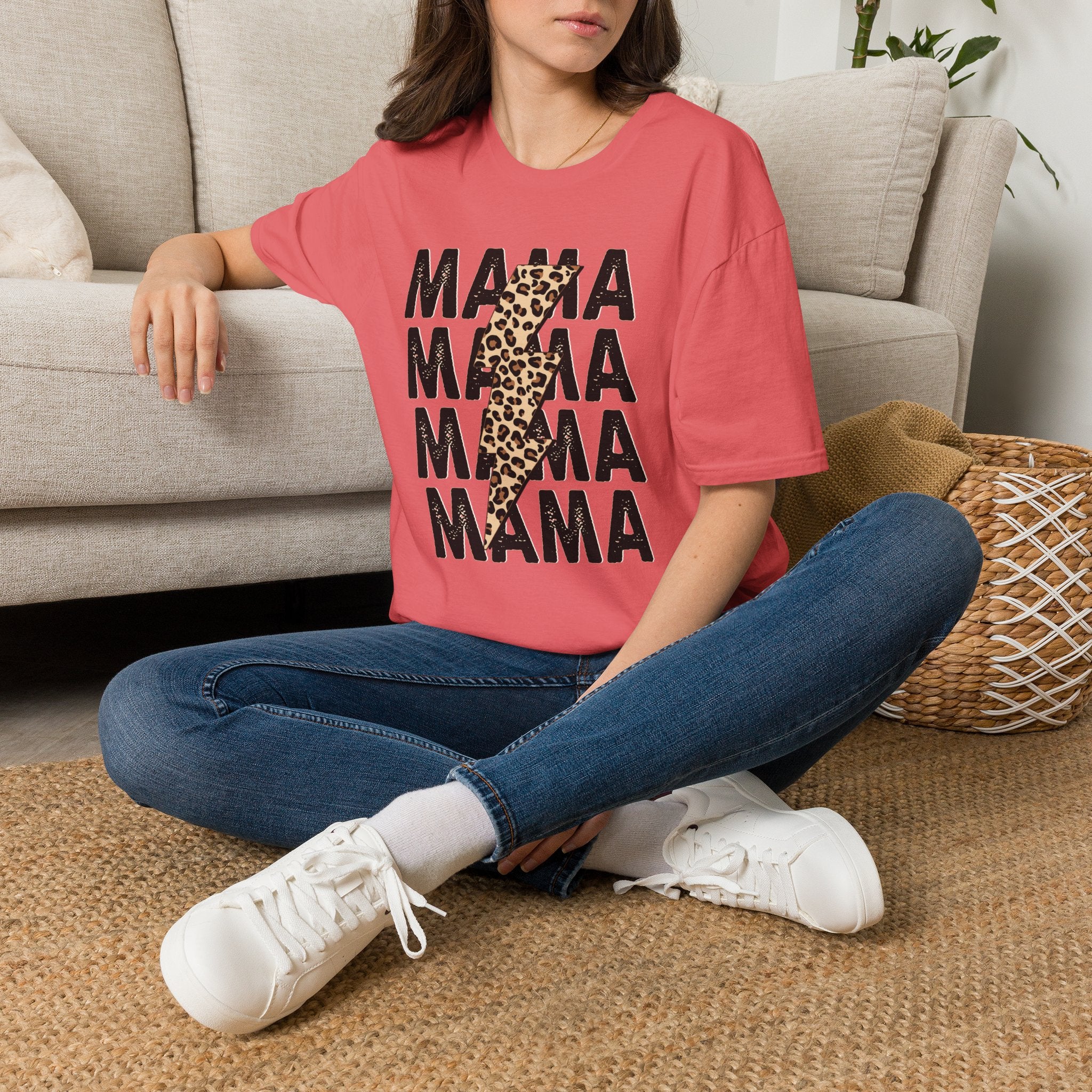 Mama Leopard Lightning Graphic Tee