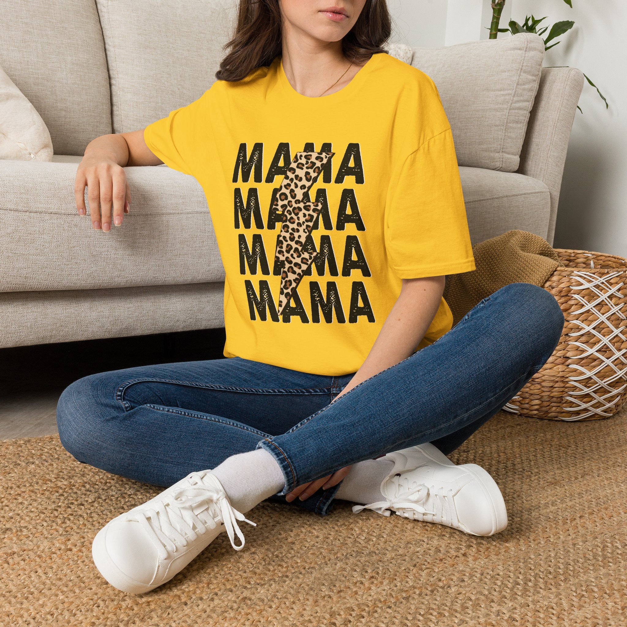Mama Leopard Lightning Graphic Tee