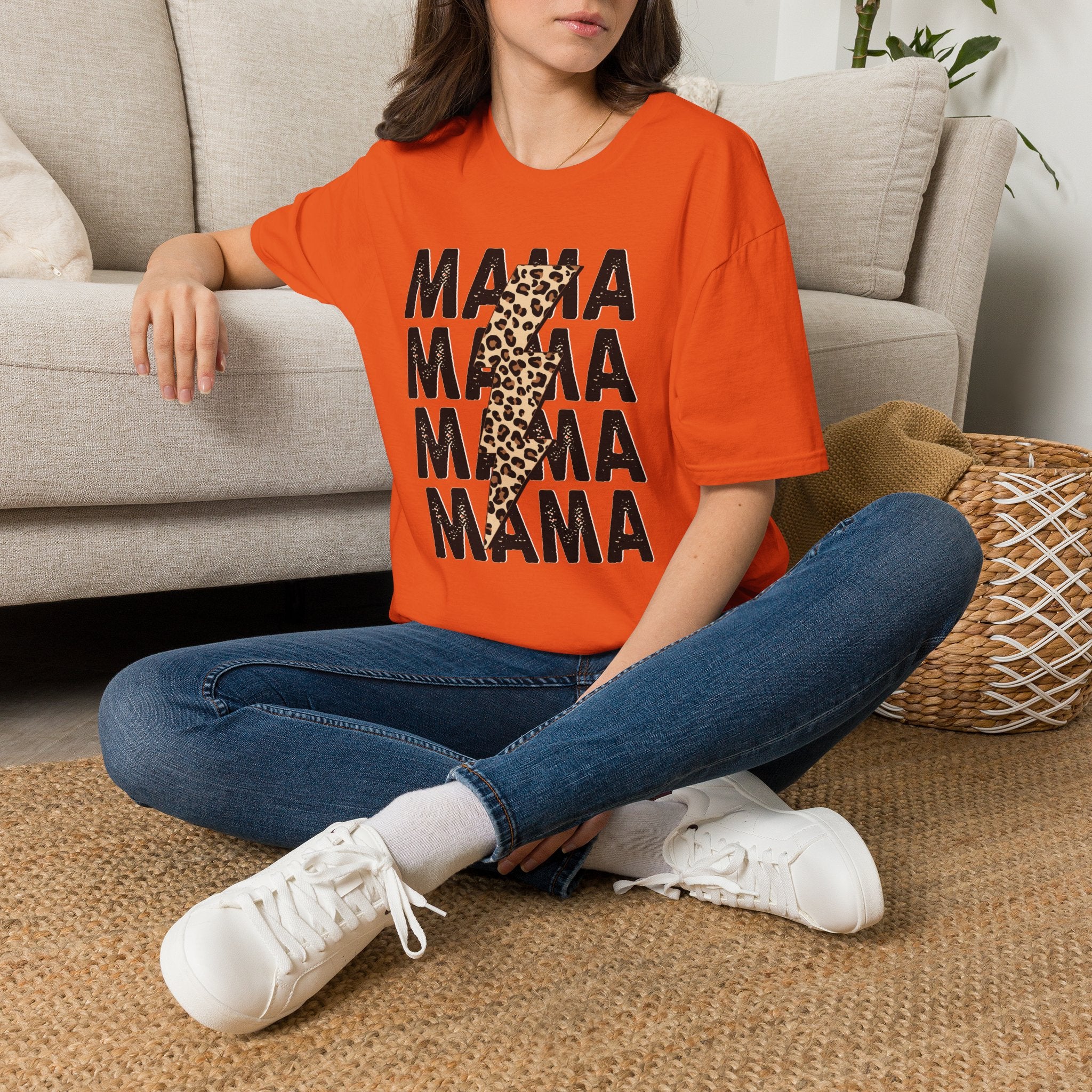 Mama Leopard Lightning Graphic Tee