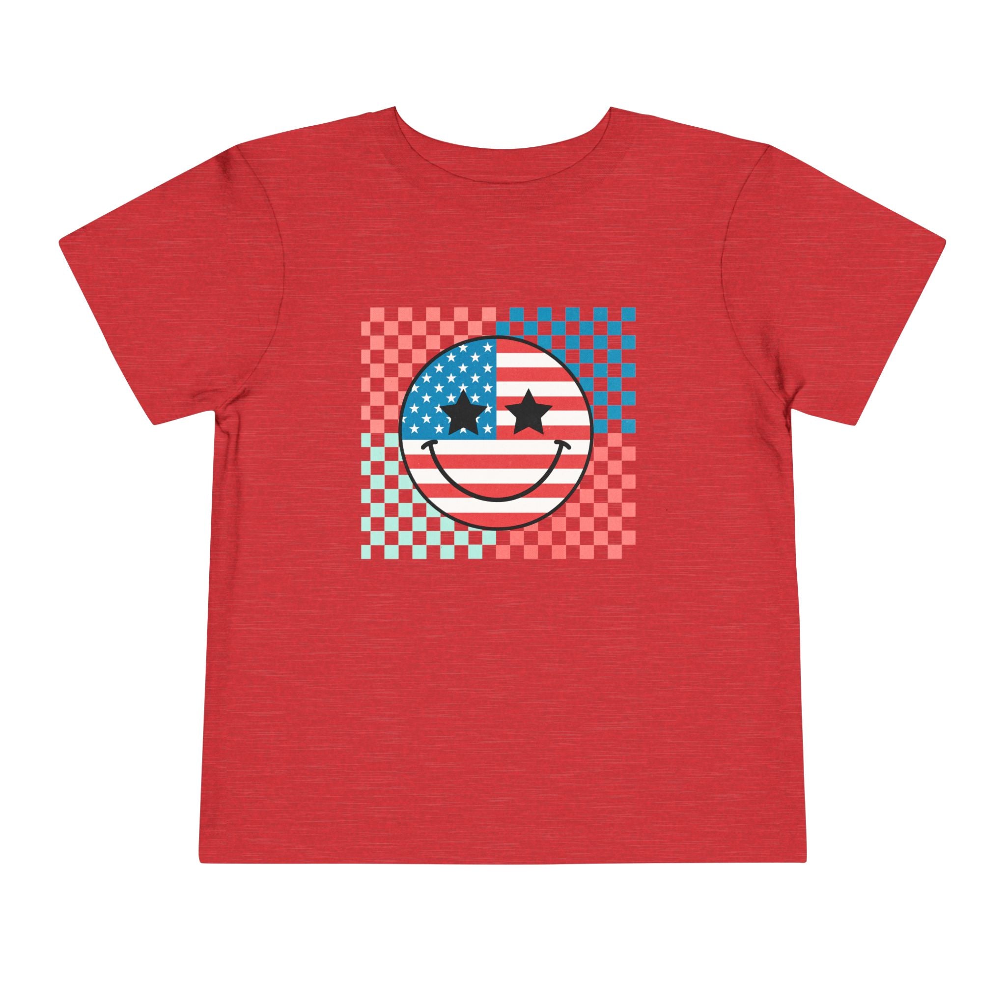 Toddler Tee — Retro American Flag Smiley Face