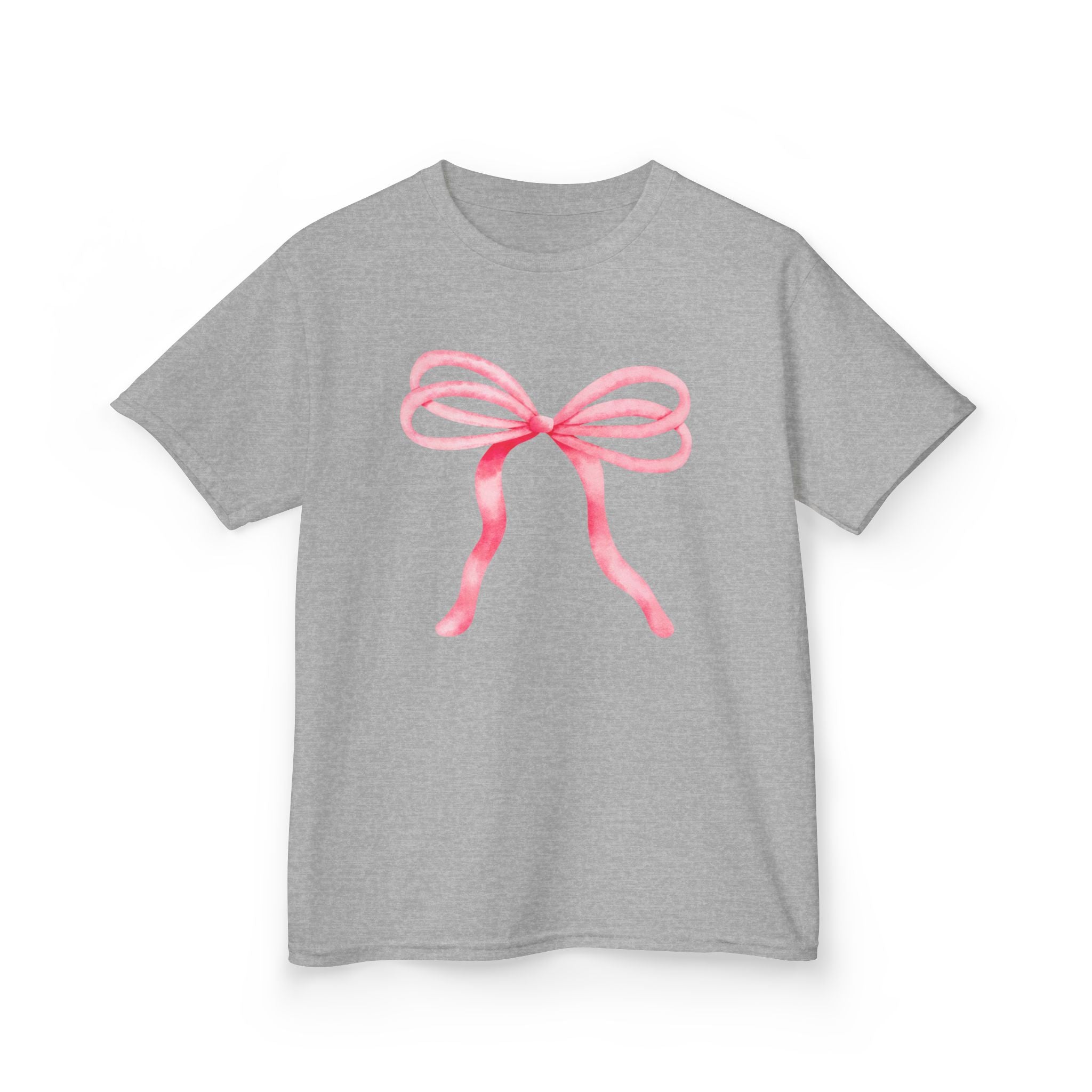 Pink Ribbon Bow Graphic Kids Tee