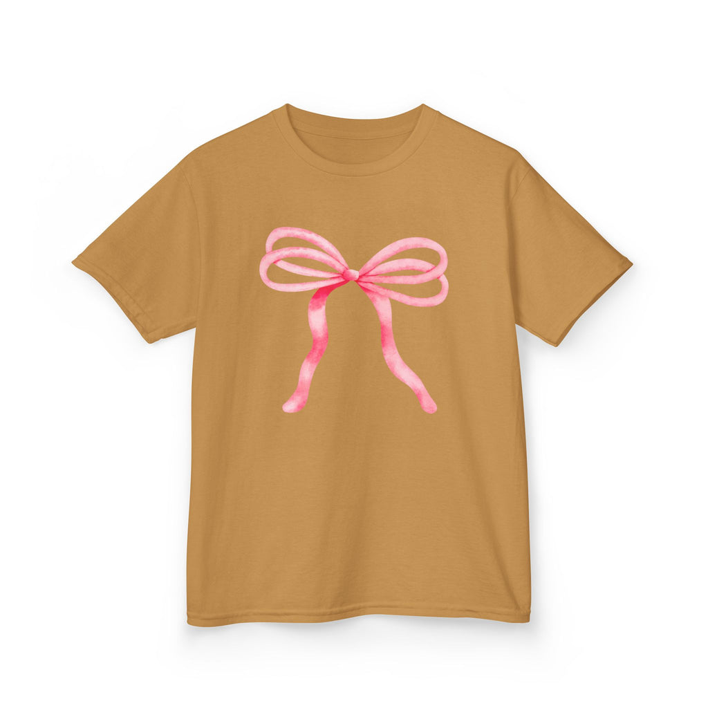Pink Ribbon Bow Graphic Kids Tee