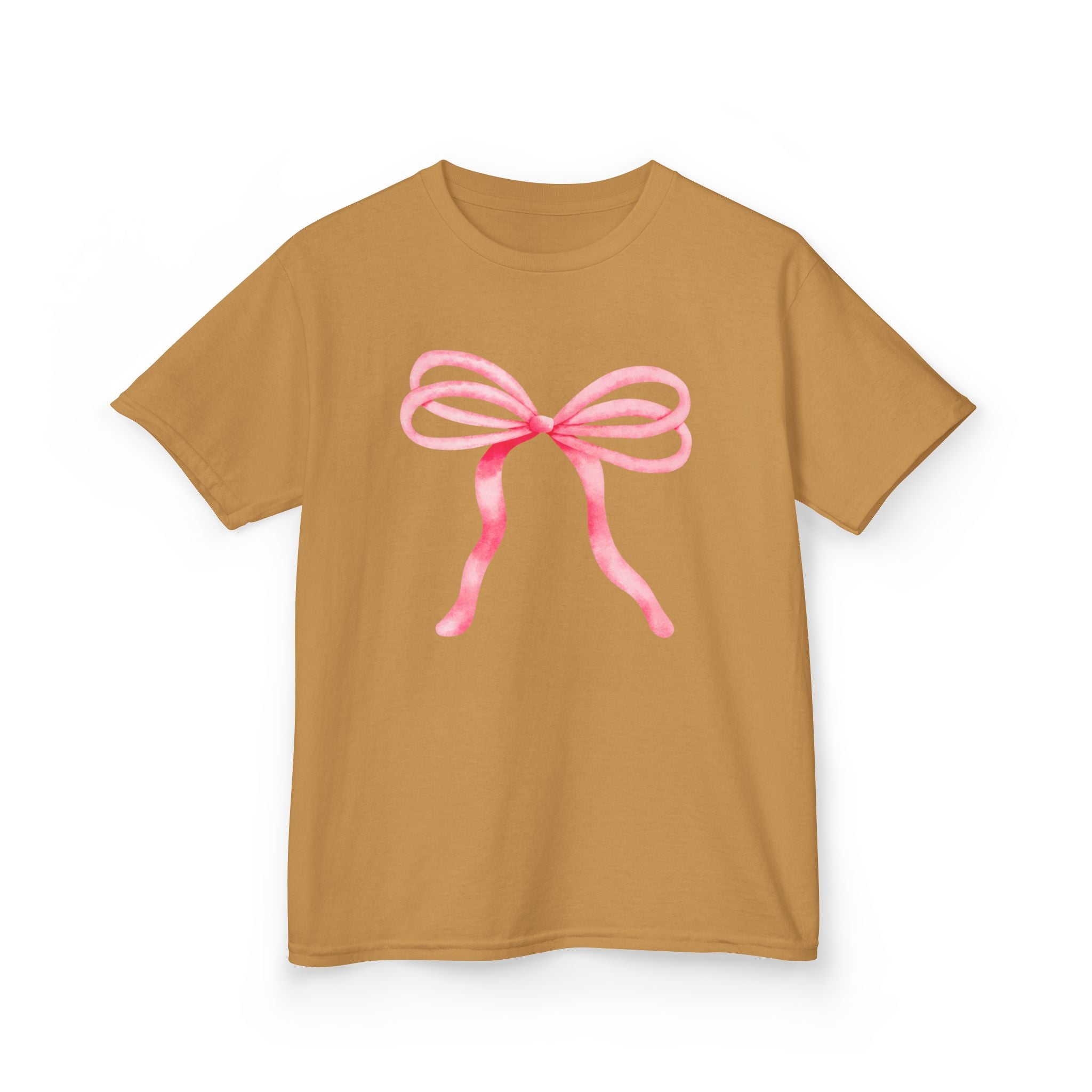 Pink Ribbon Bow Graphic Kids Tee