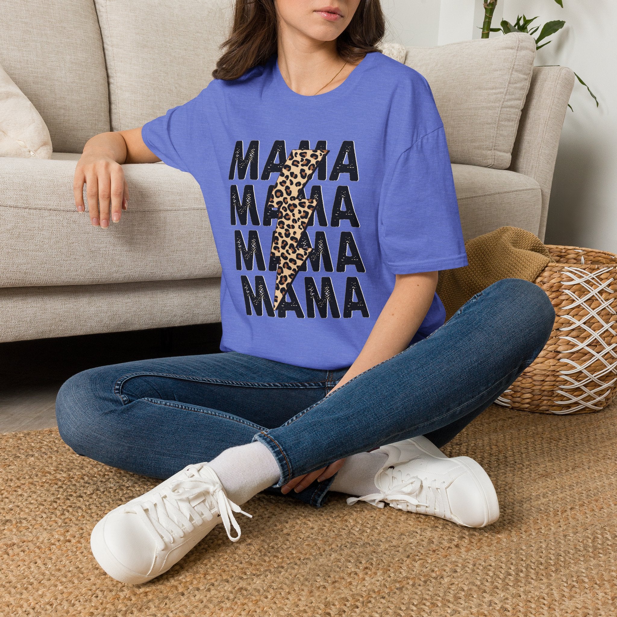 Mama Leopard Lightning Graphic Tee