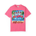Retro Flamingo Beach Hello Summer Graphic Tee