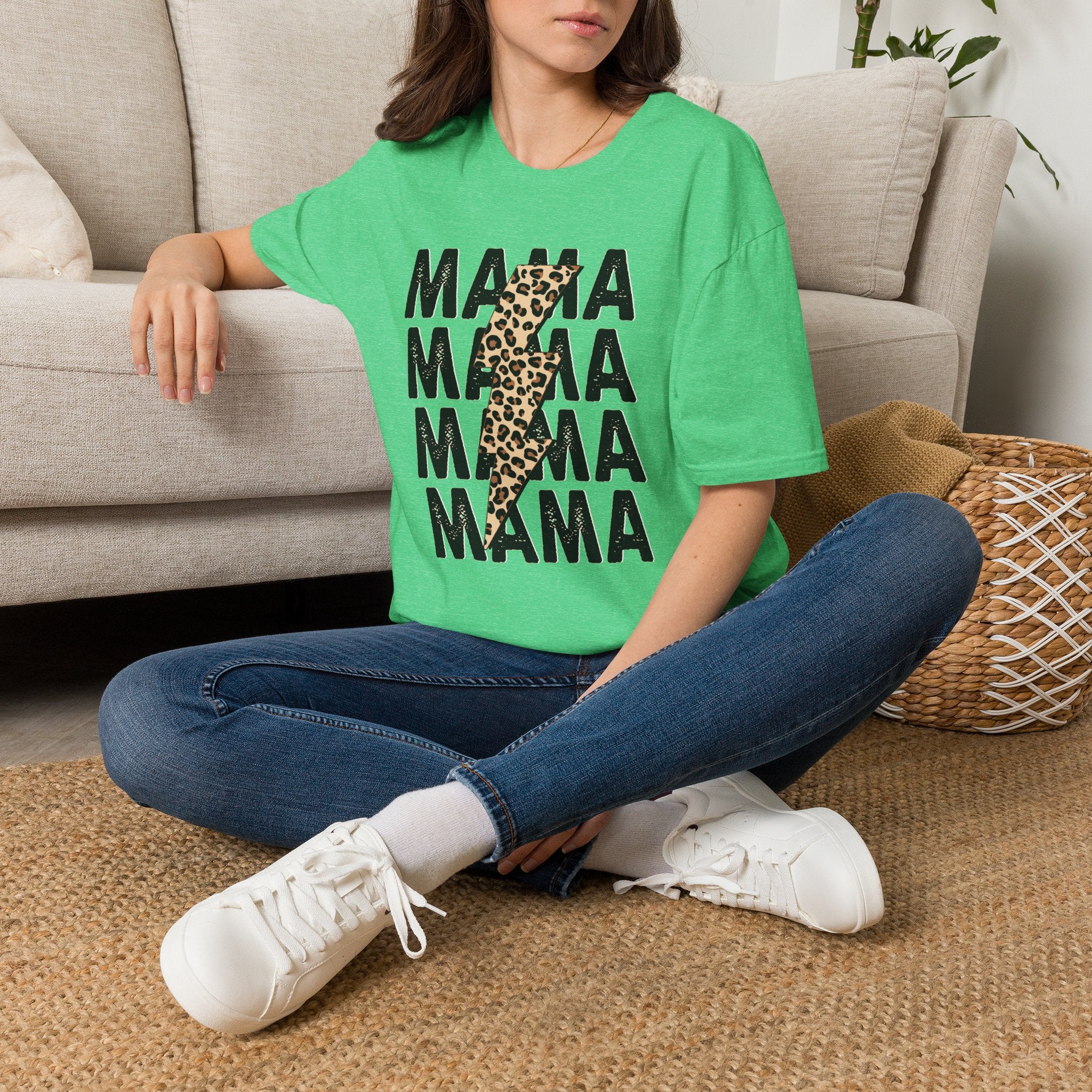 Mama Leopard Lightning Graphic Tee