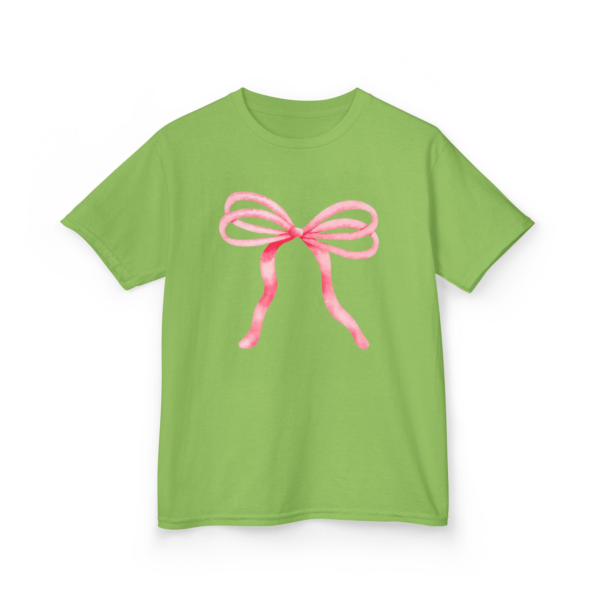 Pink Ribbon Bow Graphic Kids Tee