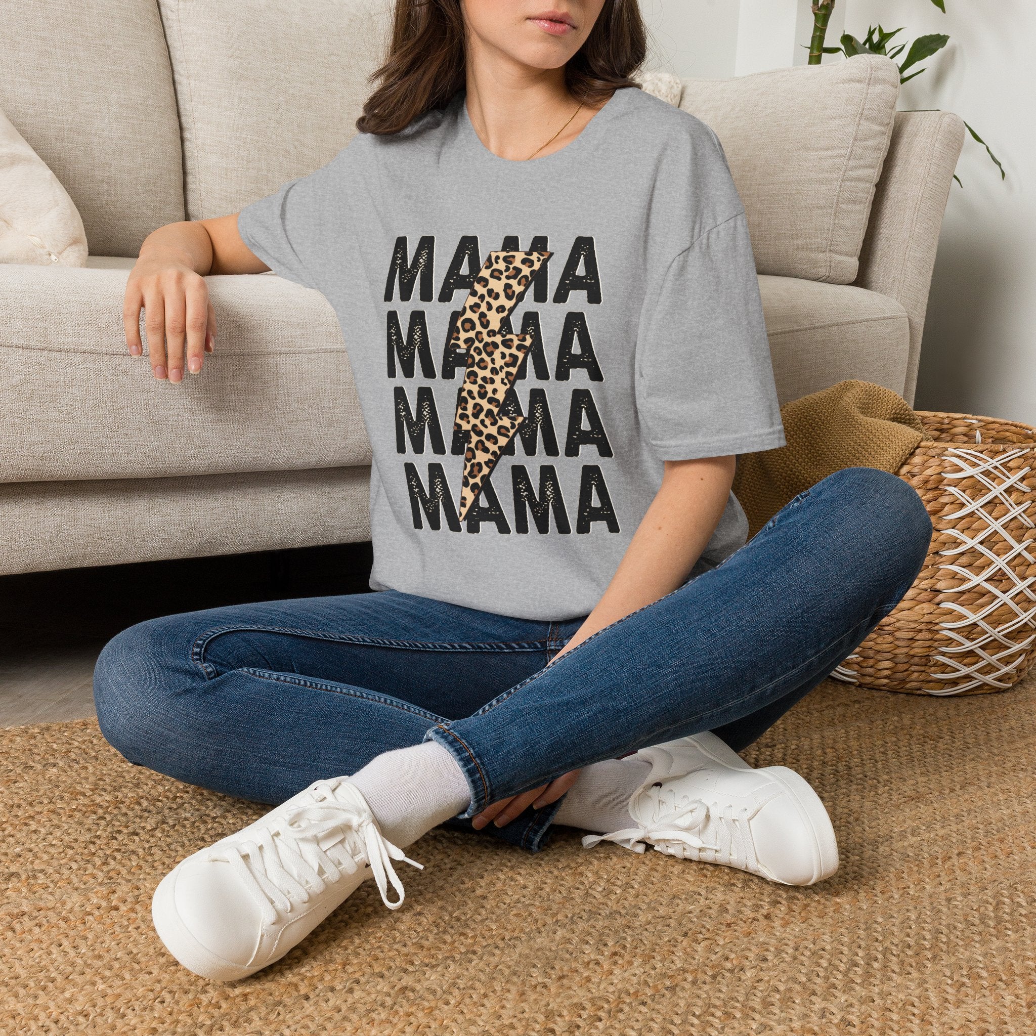 Mama Leopard Lightning Graphic Tee
