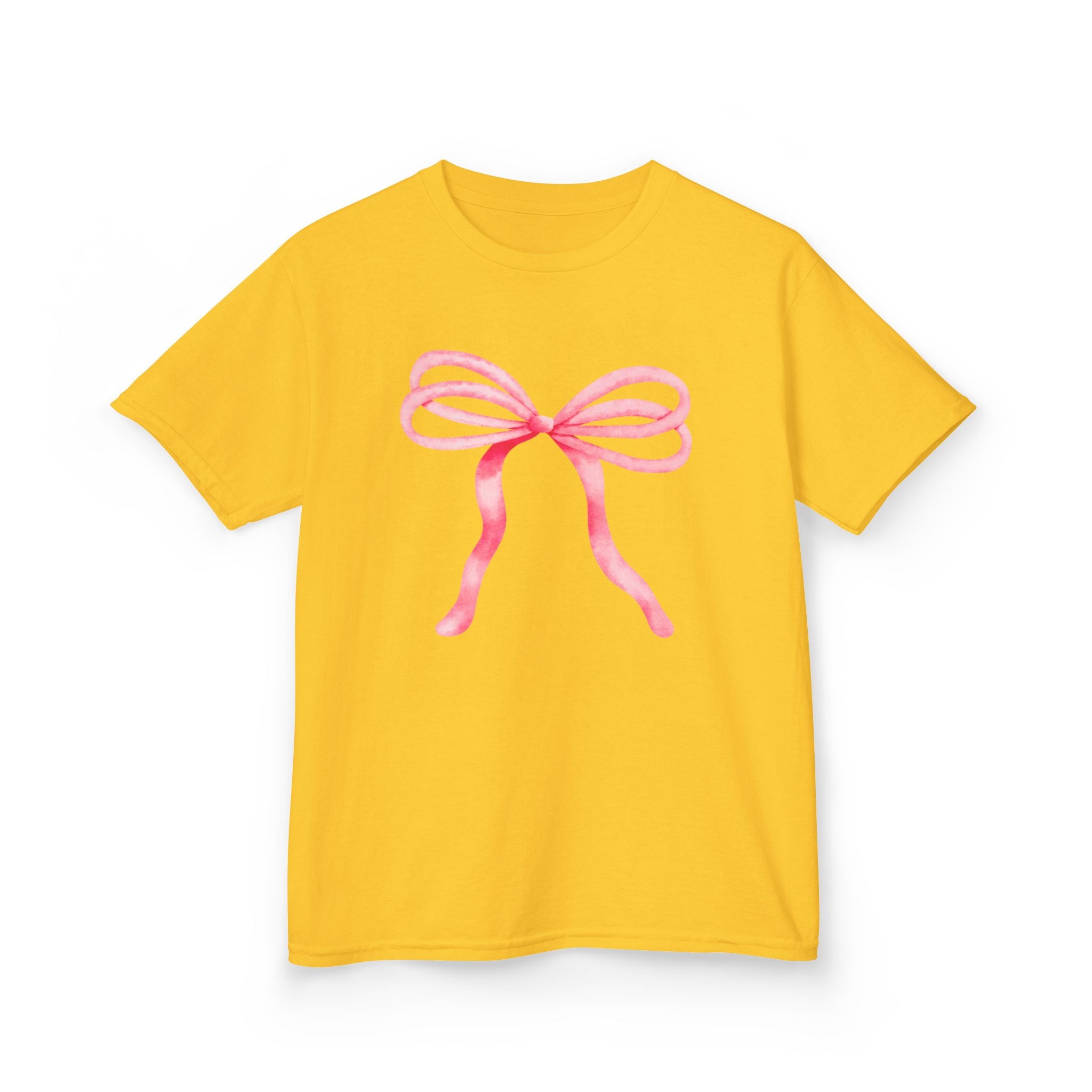 Pink Ribbon Bow Graphic Kids Tee
