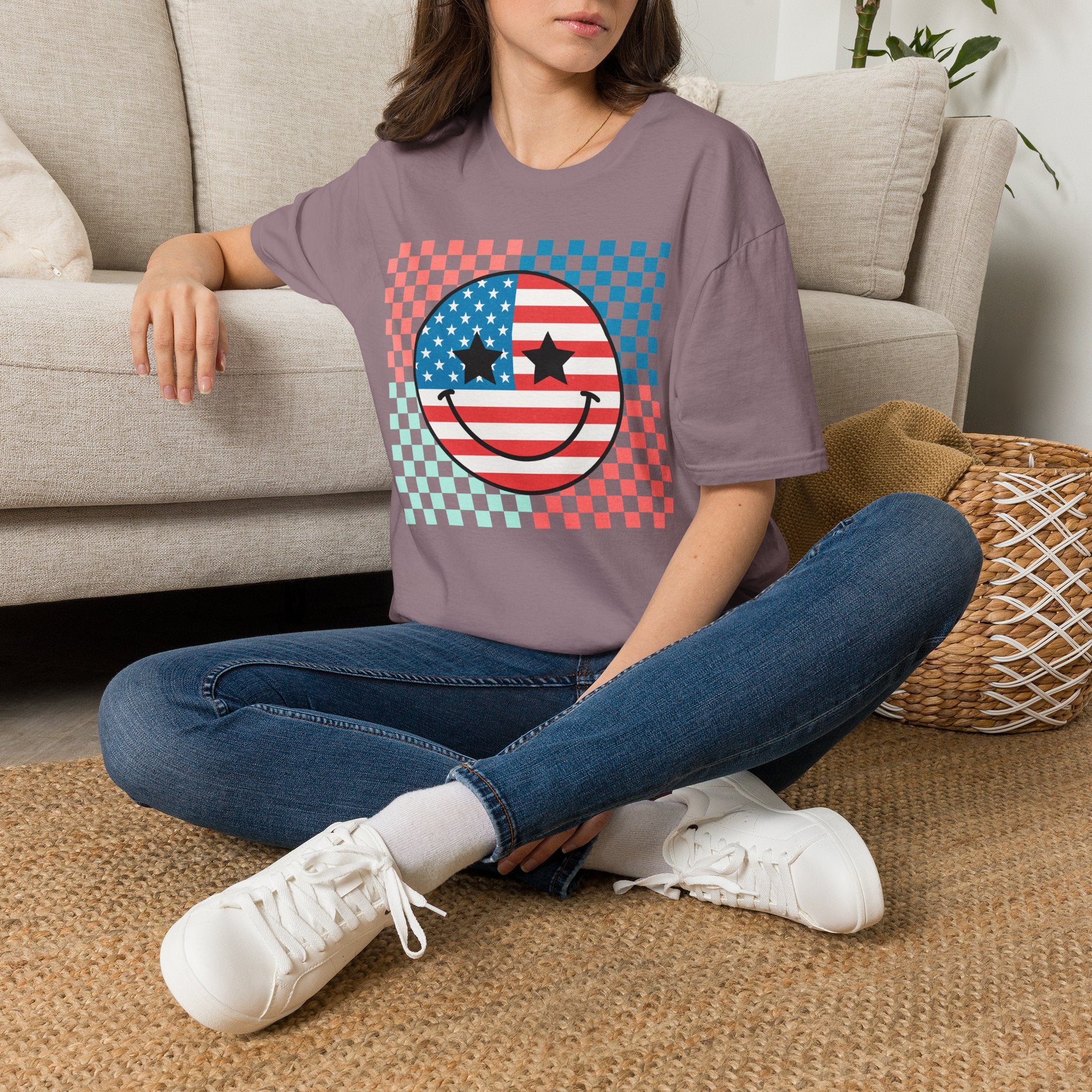 American Flag Smiley Tee
