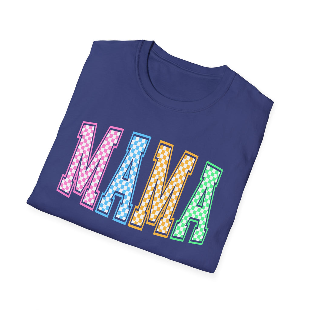 Mama Pastel Checkerboard Graphic T-Shirt