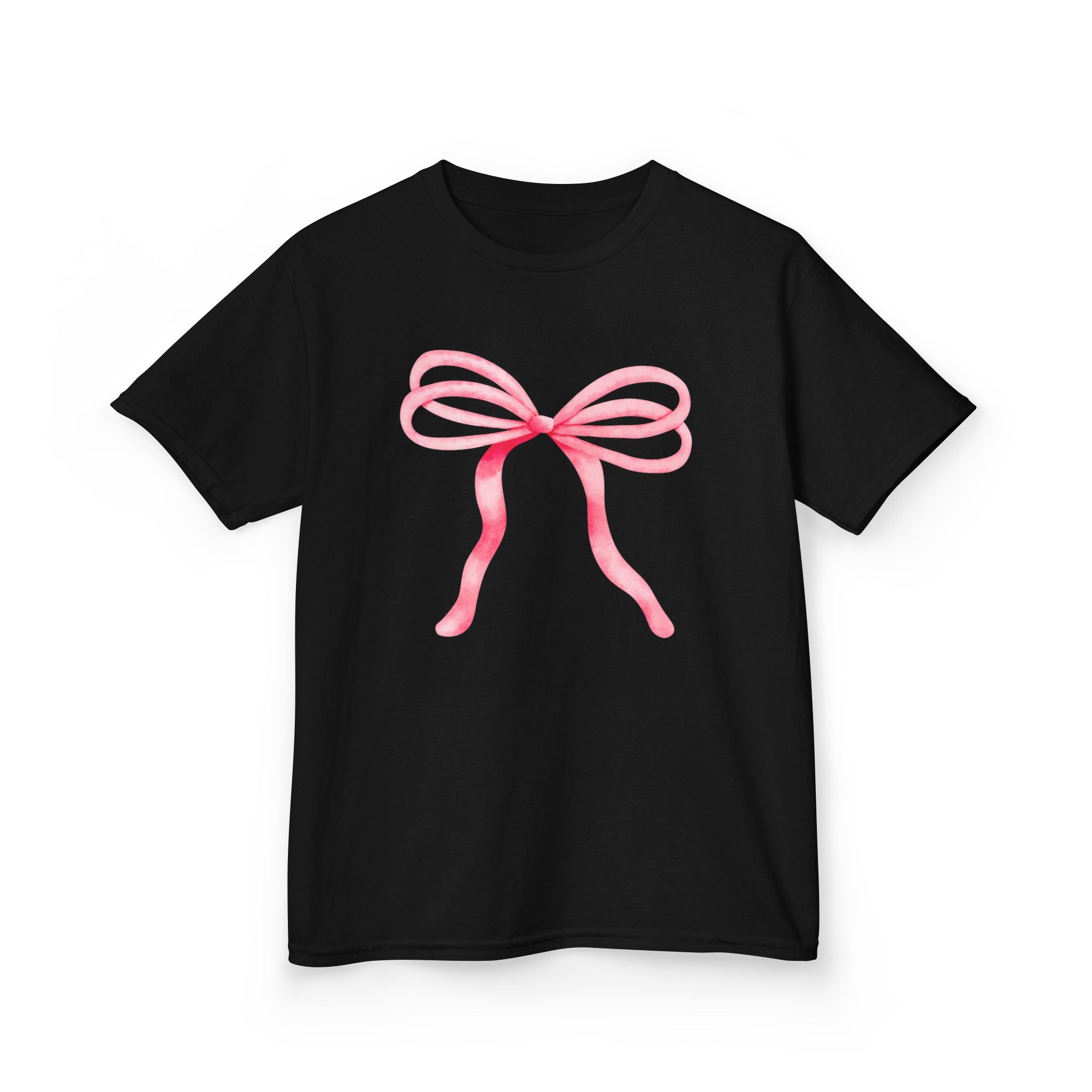 Pink Ribbon Bow Graphic Kids Tee
